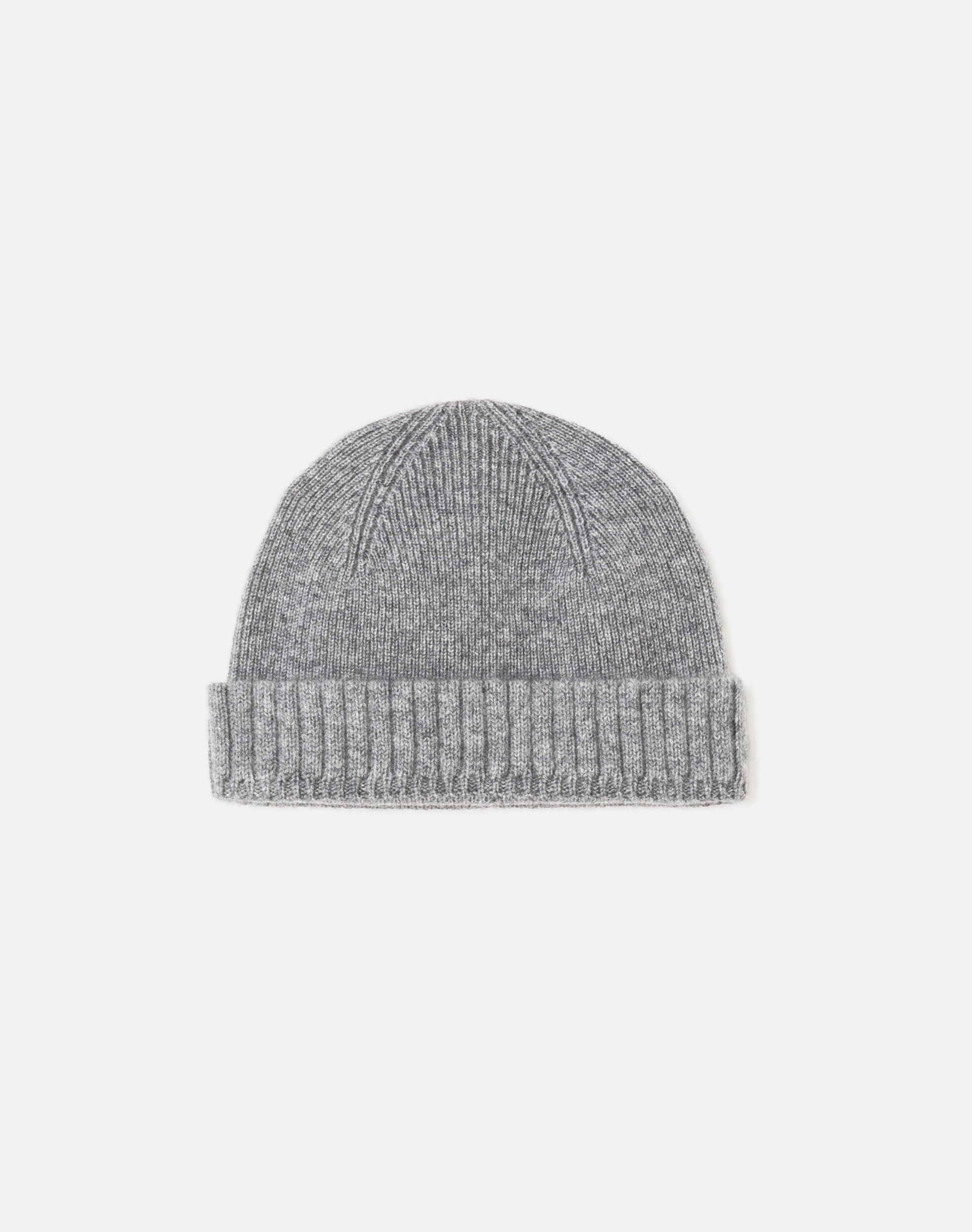 Cashmere Rib Beanie - Grey Heather