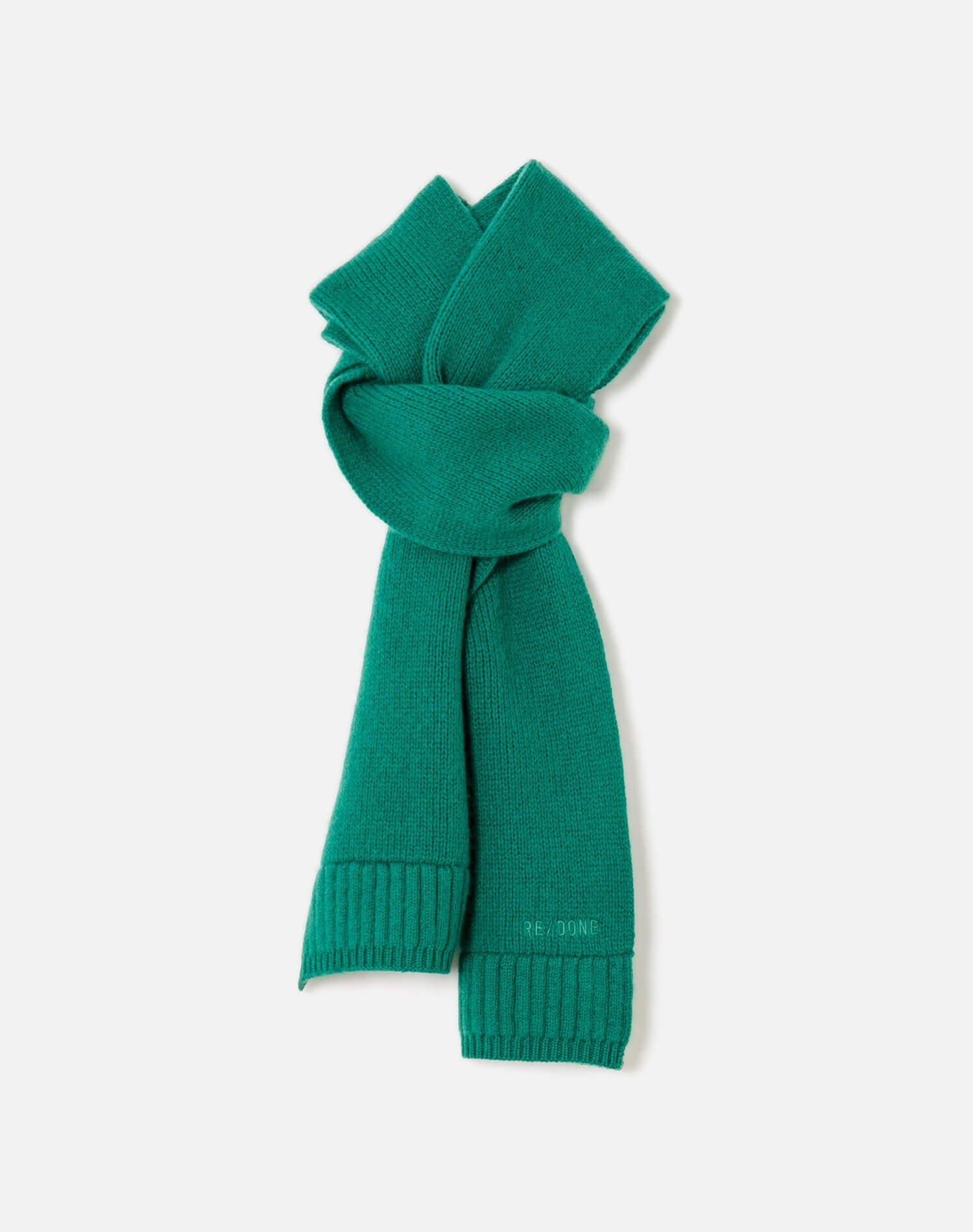 Cashmere Rib Scarf - Grass Green