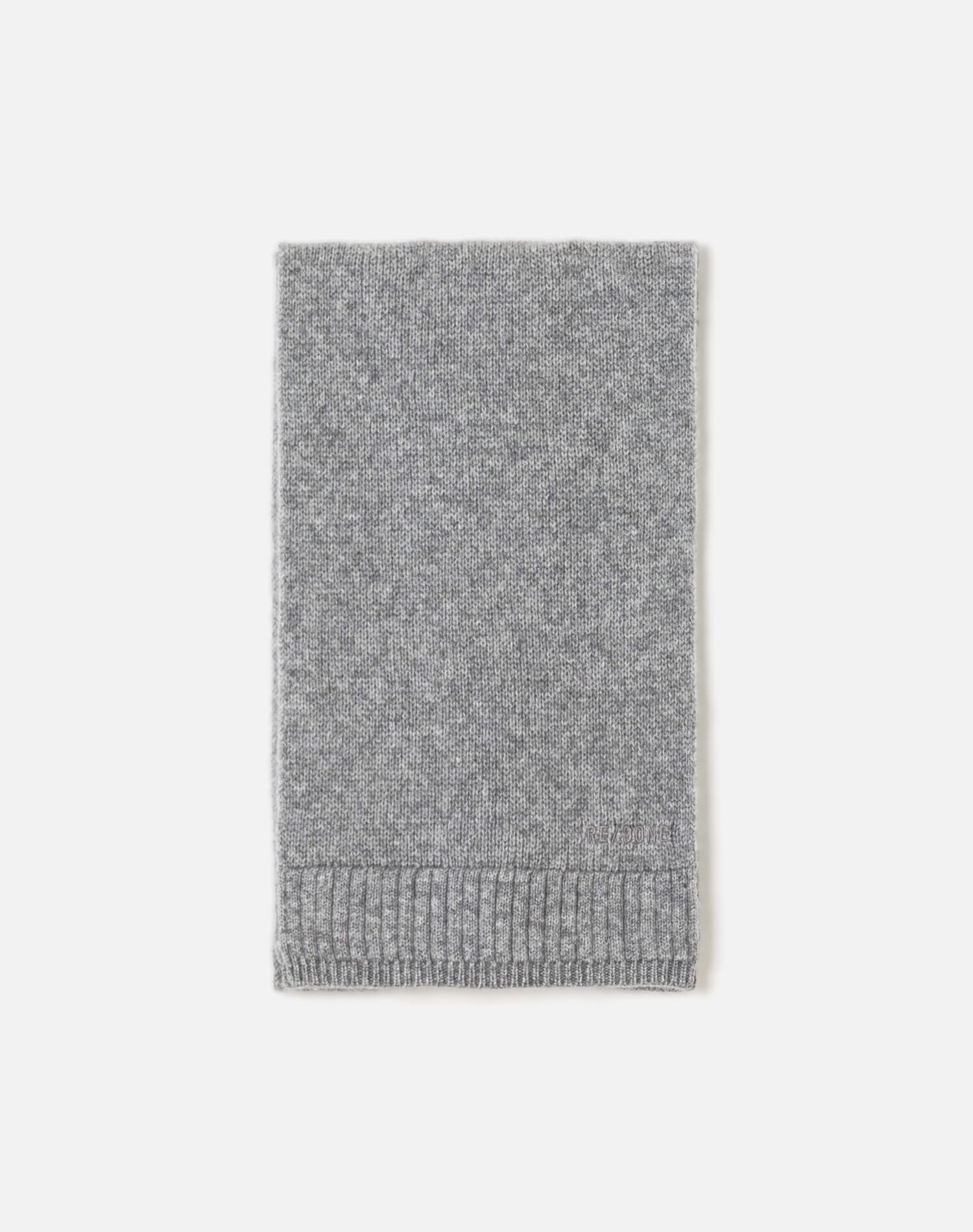 Cashmere Rib Scarf - Grey Heather