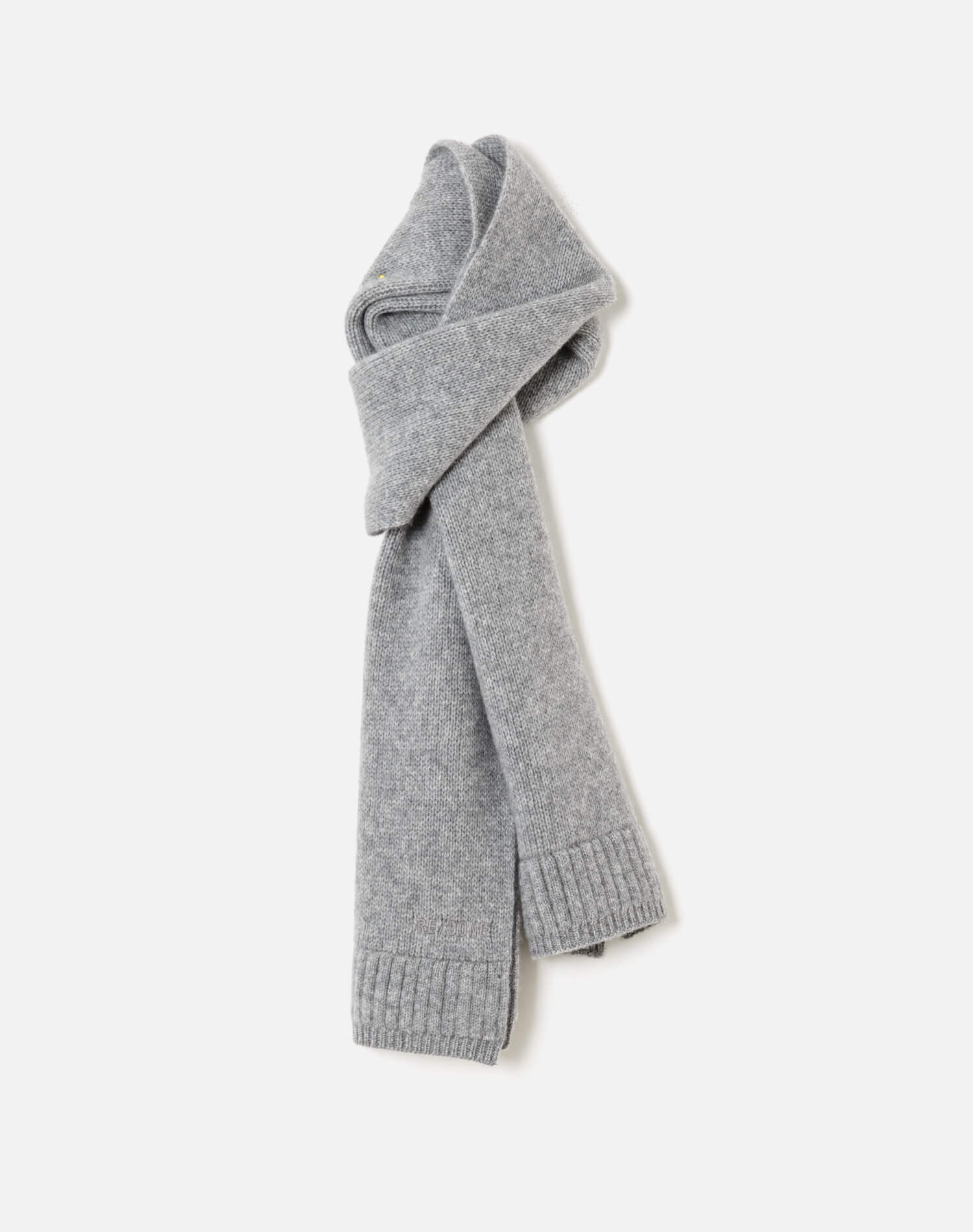 Cashmere Rib Scarf - Grey Heather