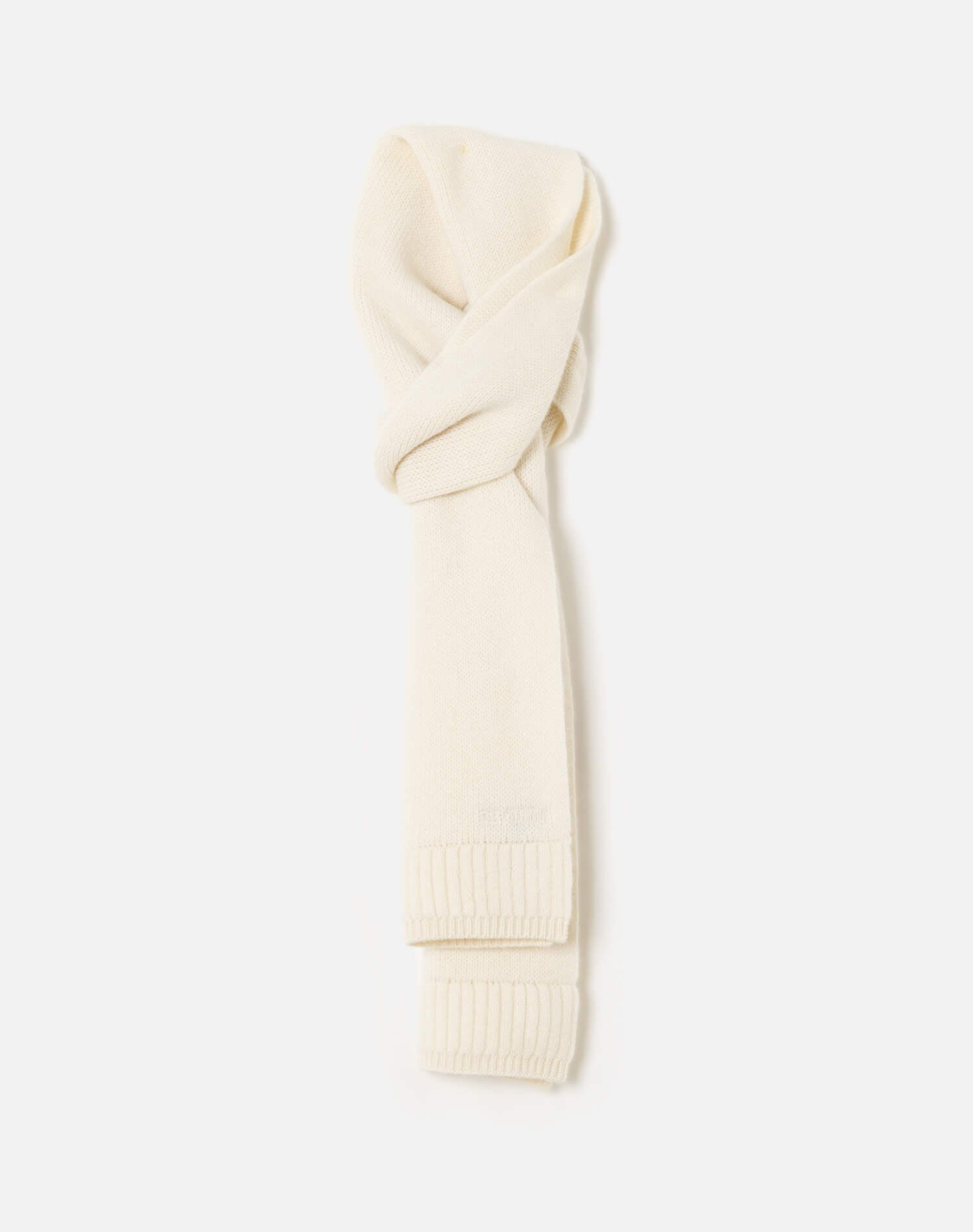 Cashmere Rib Scarf - Ivory