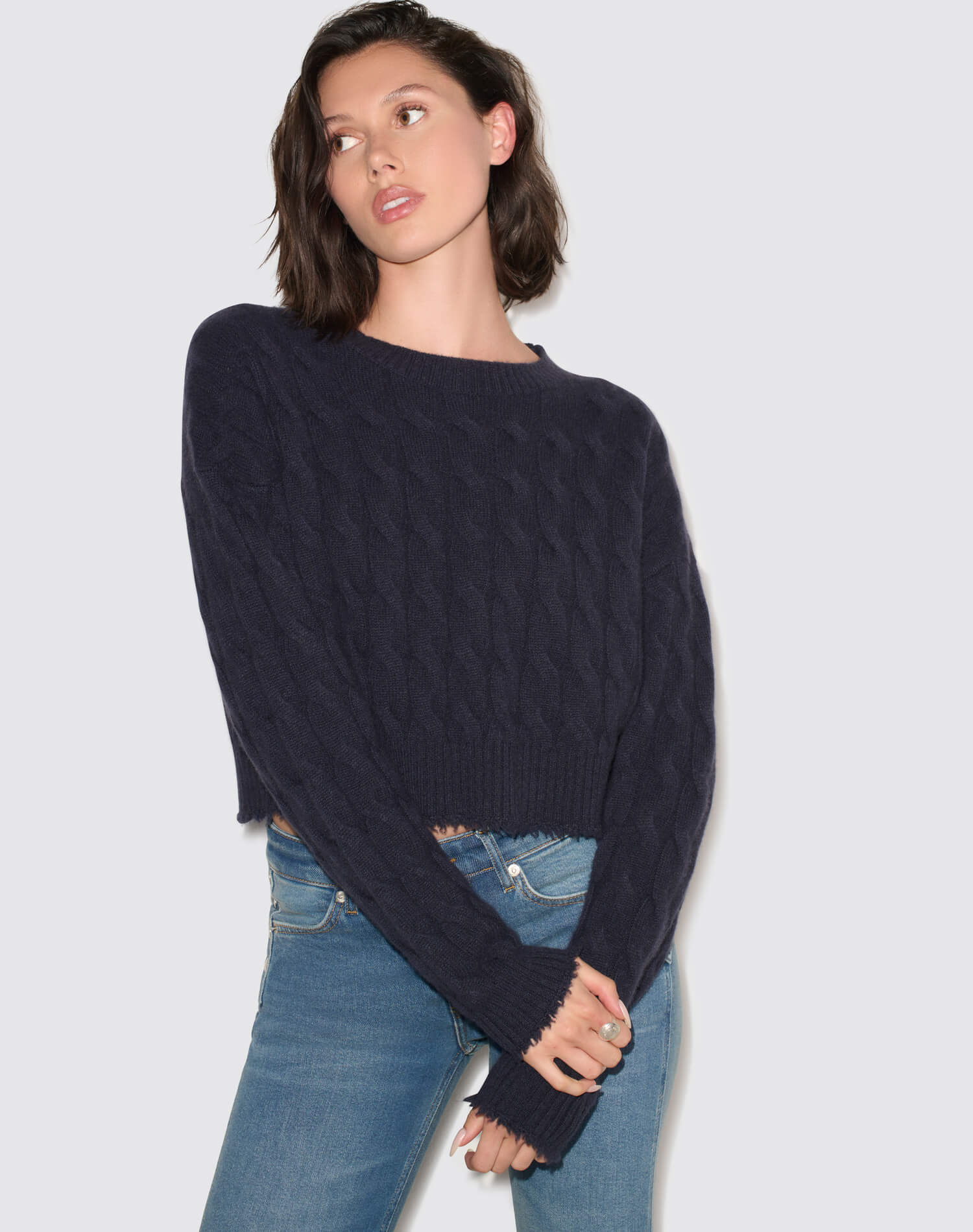Rowe Cashmere Pullover - Navy