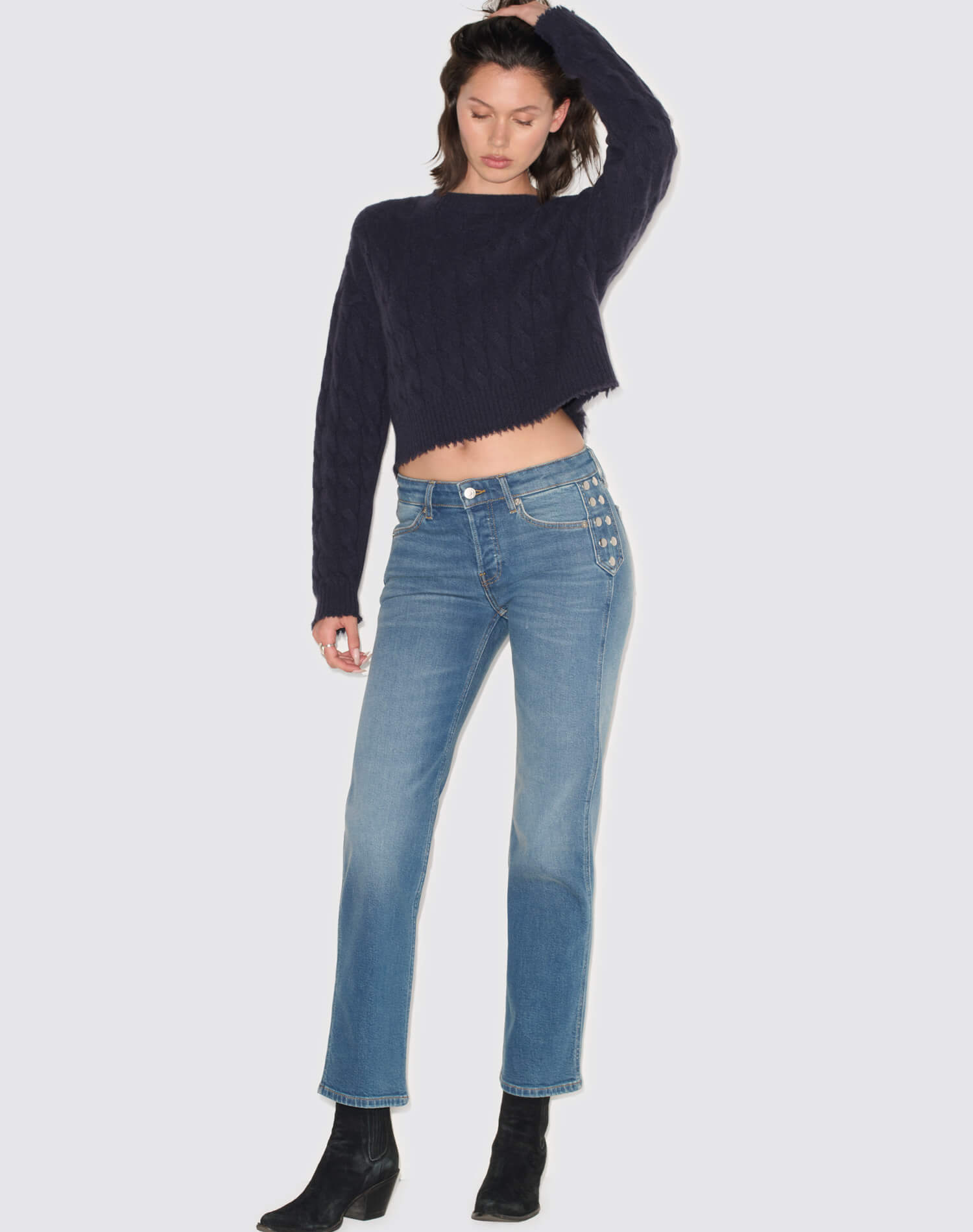 Rowe Cashmere Pullover - Navy