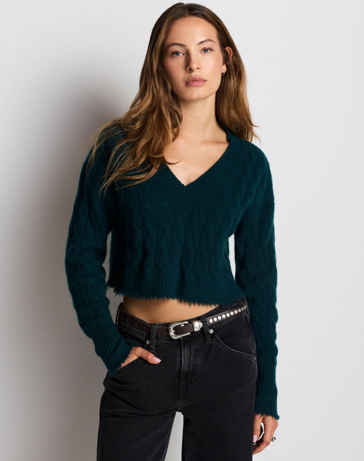 Zoe Cashmere V Neck - Mallard