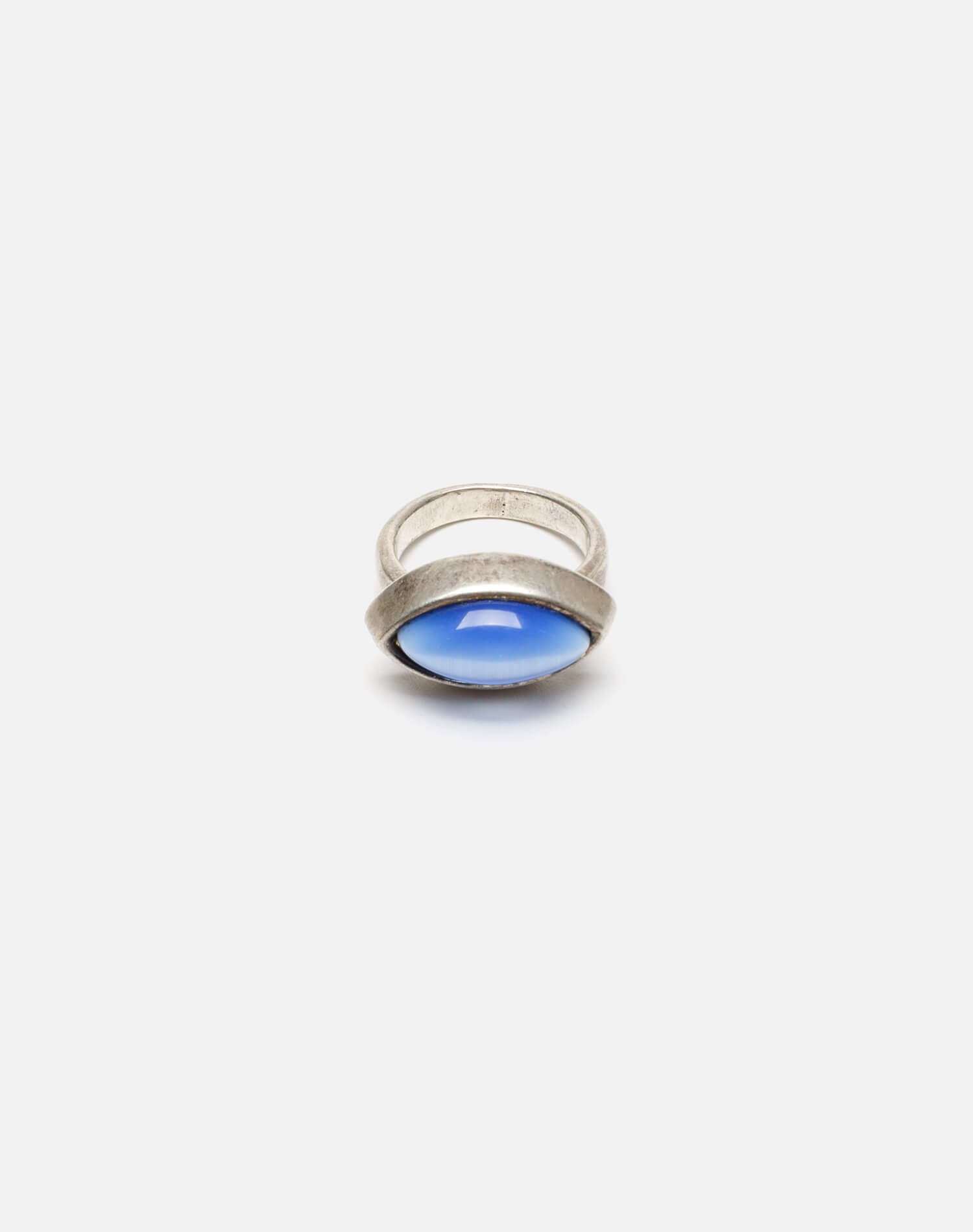 70s Blue Tiger Eye Sterling Ring