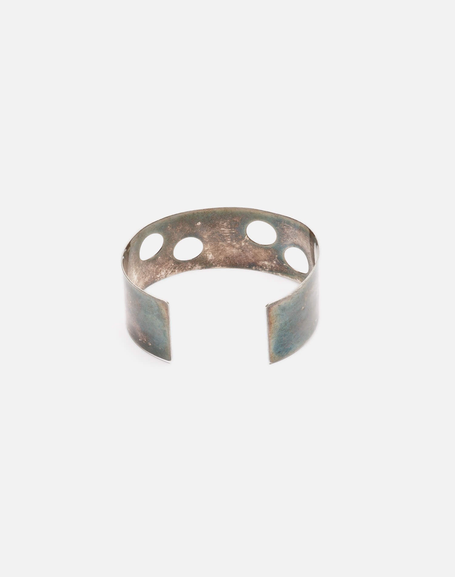 70s Sterling Circular Hole Bracelet