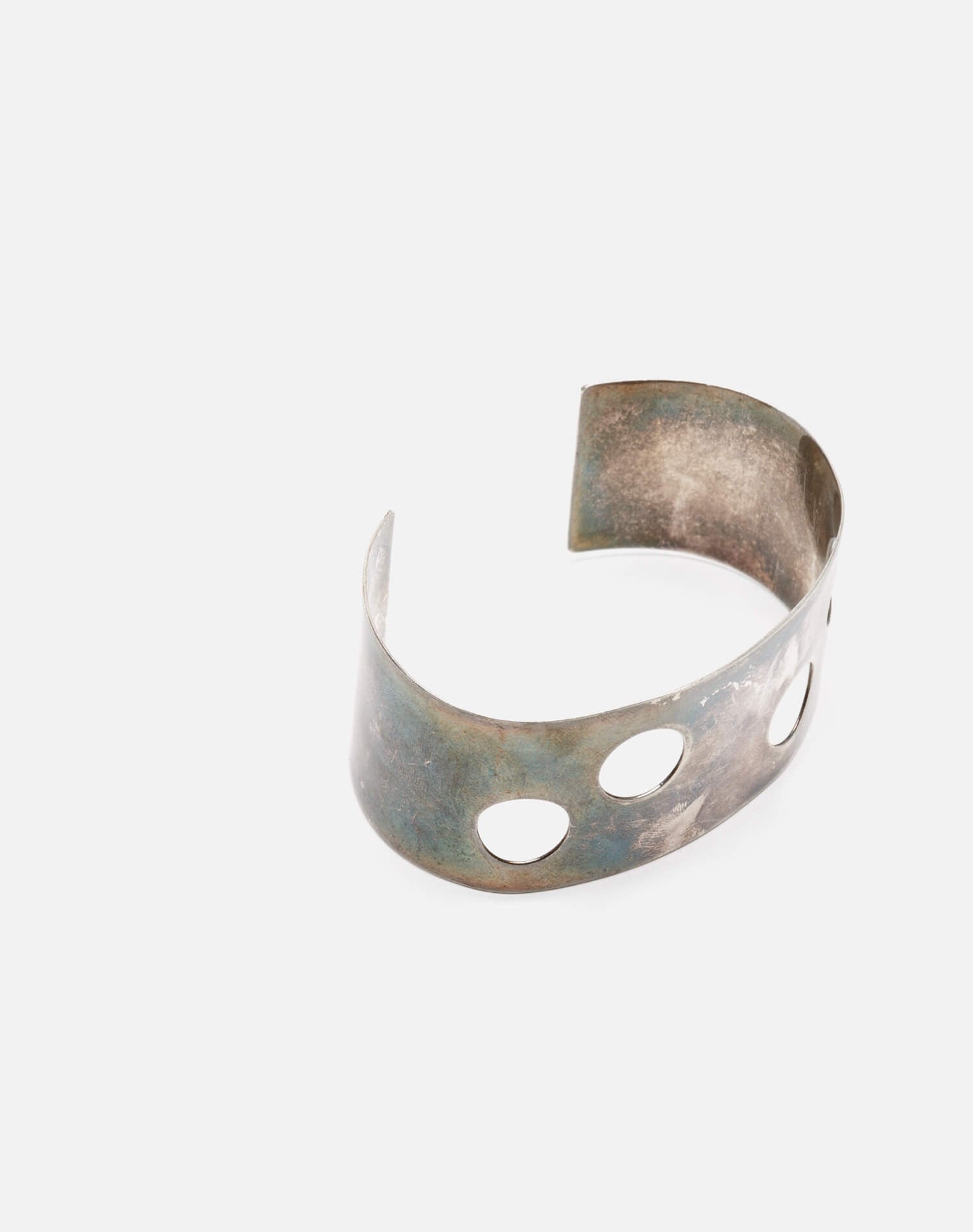 70s Sterling Circular Hole Bracelet