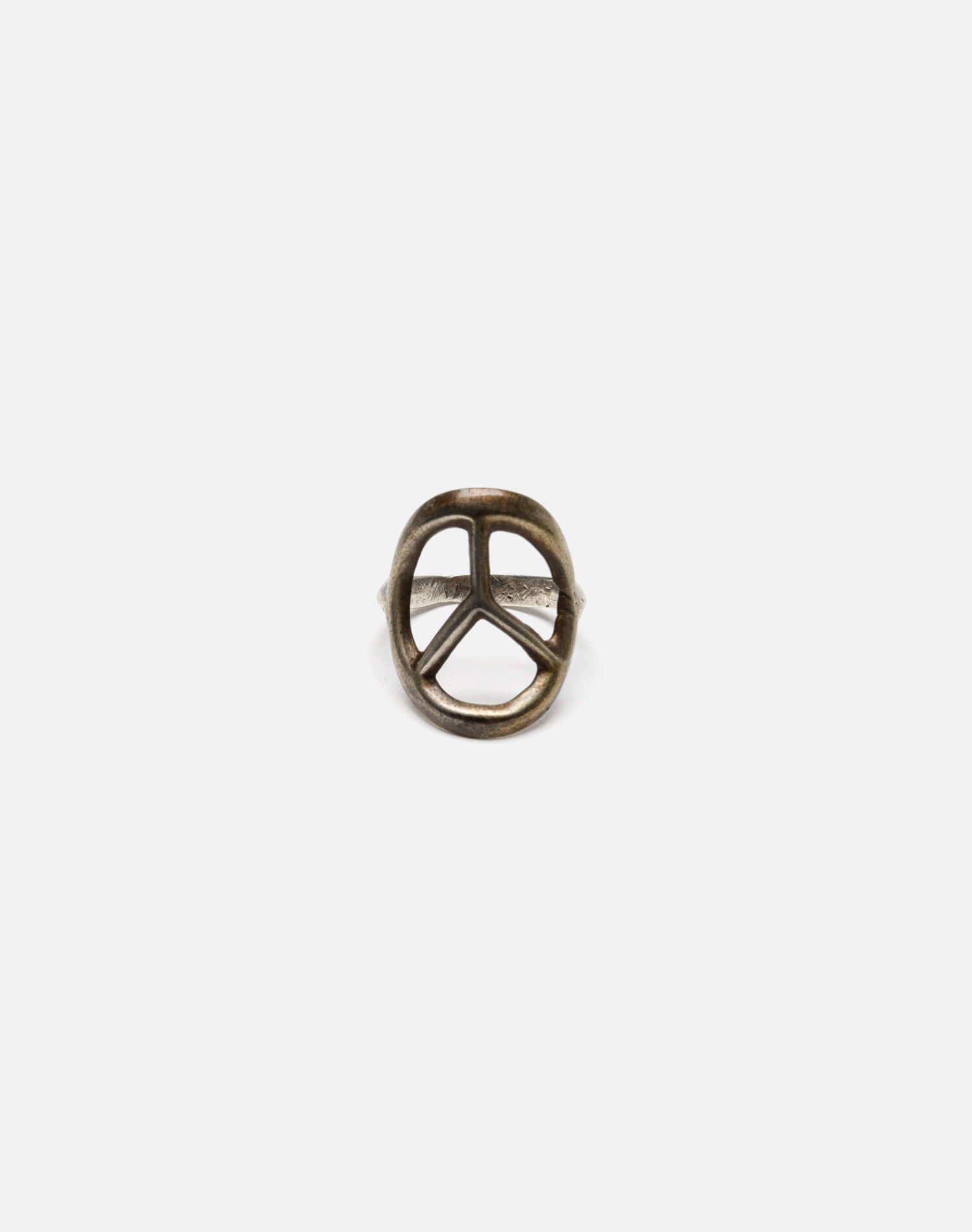 70s Navajo Tufa Cast Peace Sterling Ring 8
