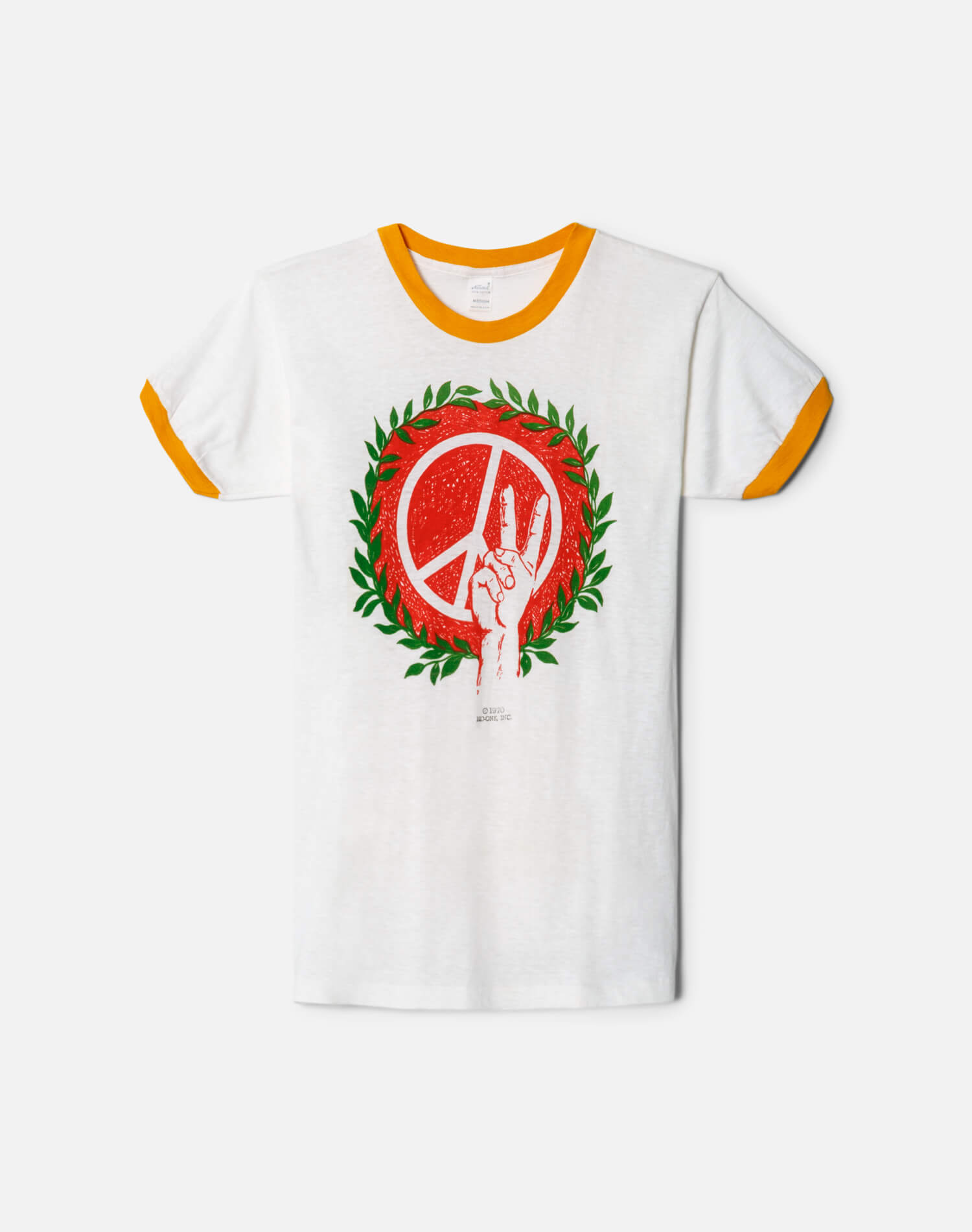 70s Peace Sign Ringer Tee -#41