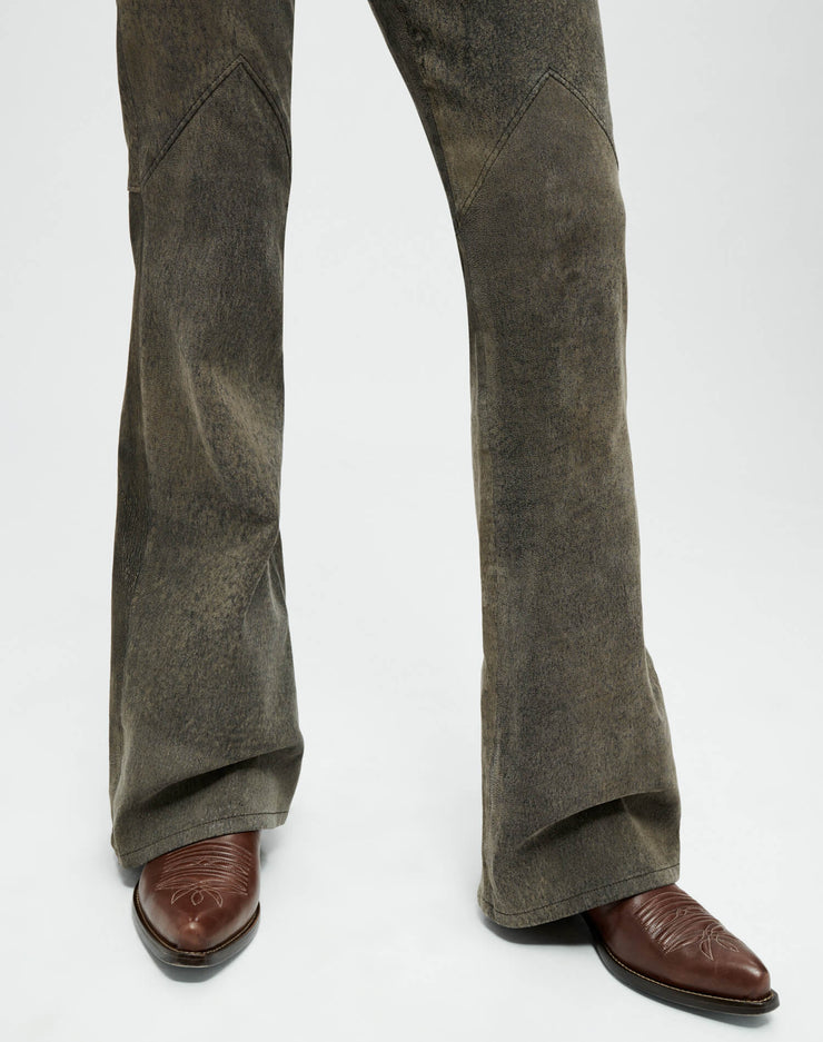 70s Stretch Leather Bootcut - Grey Leather