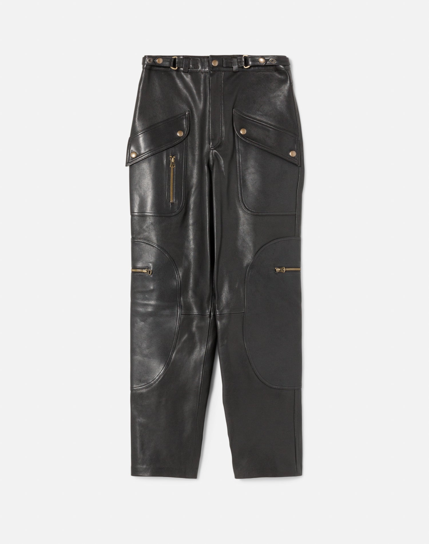 Leather Racer Taper Pant - Black Leather