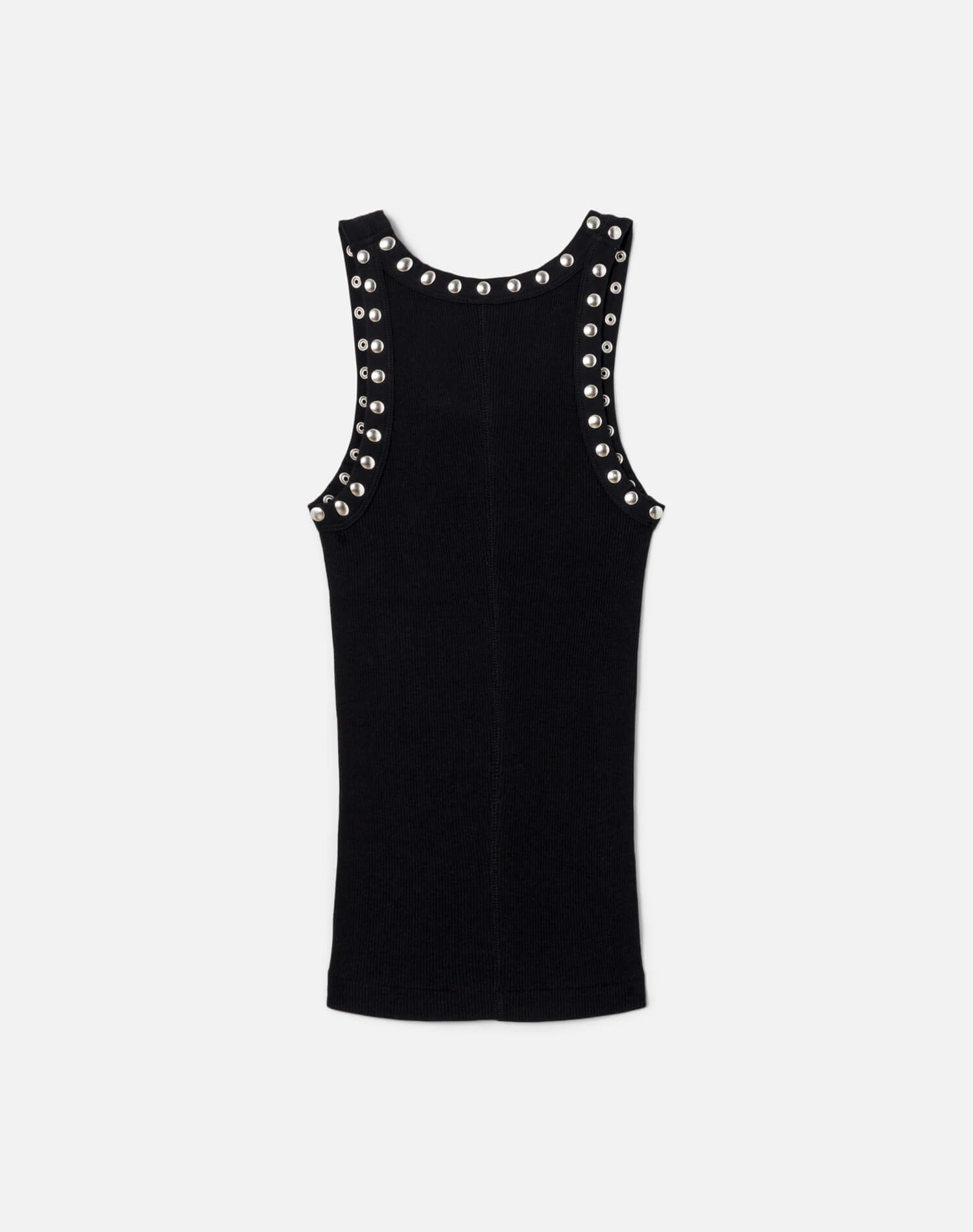 Studded Ribbed Tank - Black