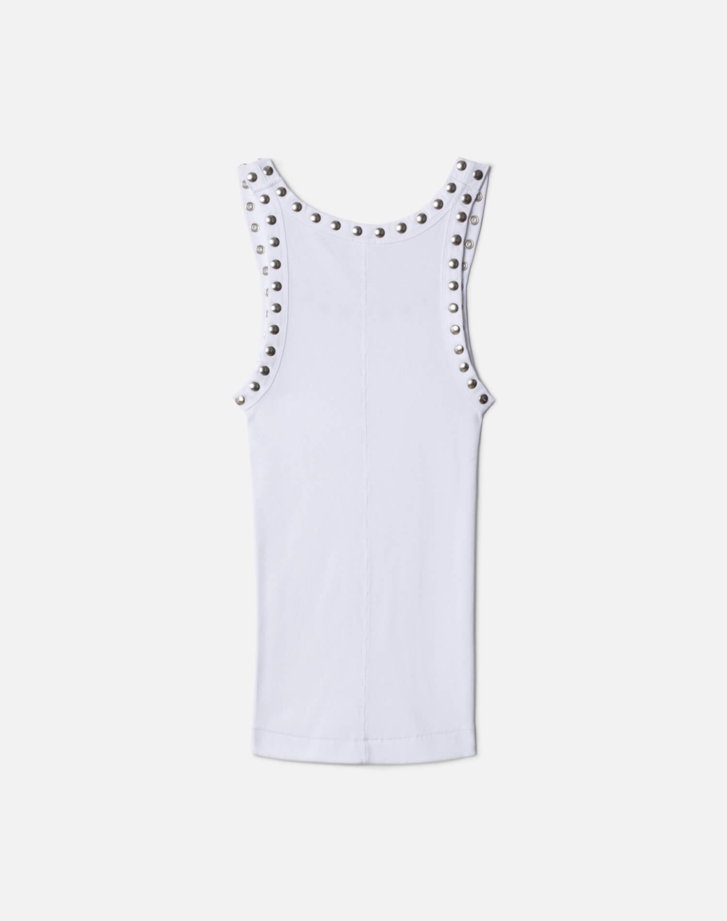 Studded Ribbed Tank - Optic White