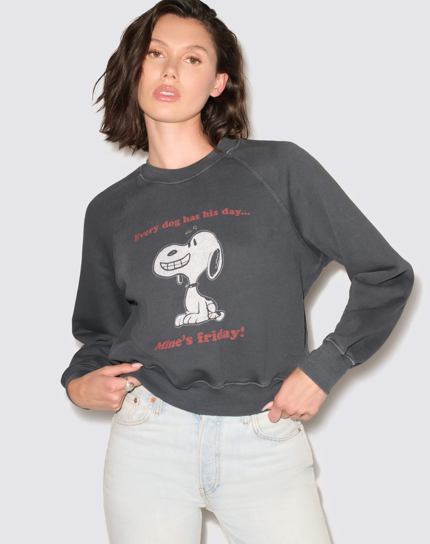Classic Crewneck Snoop Fri - Washed Black