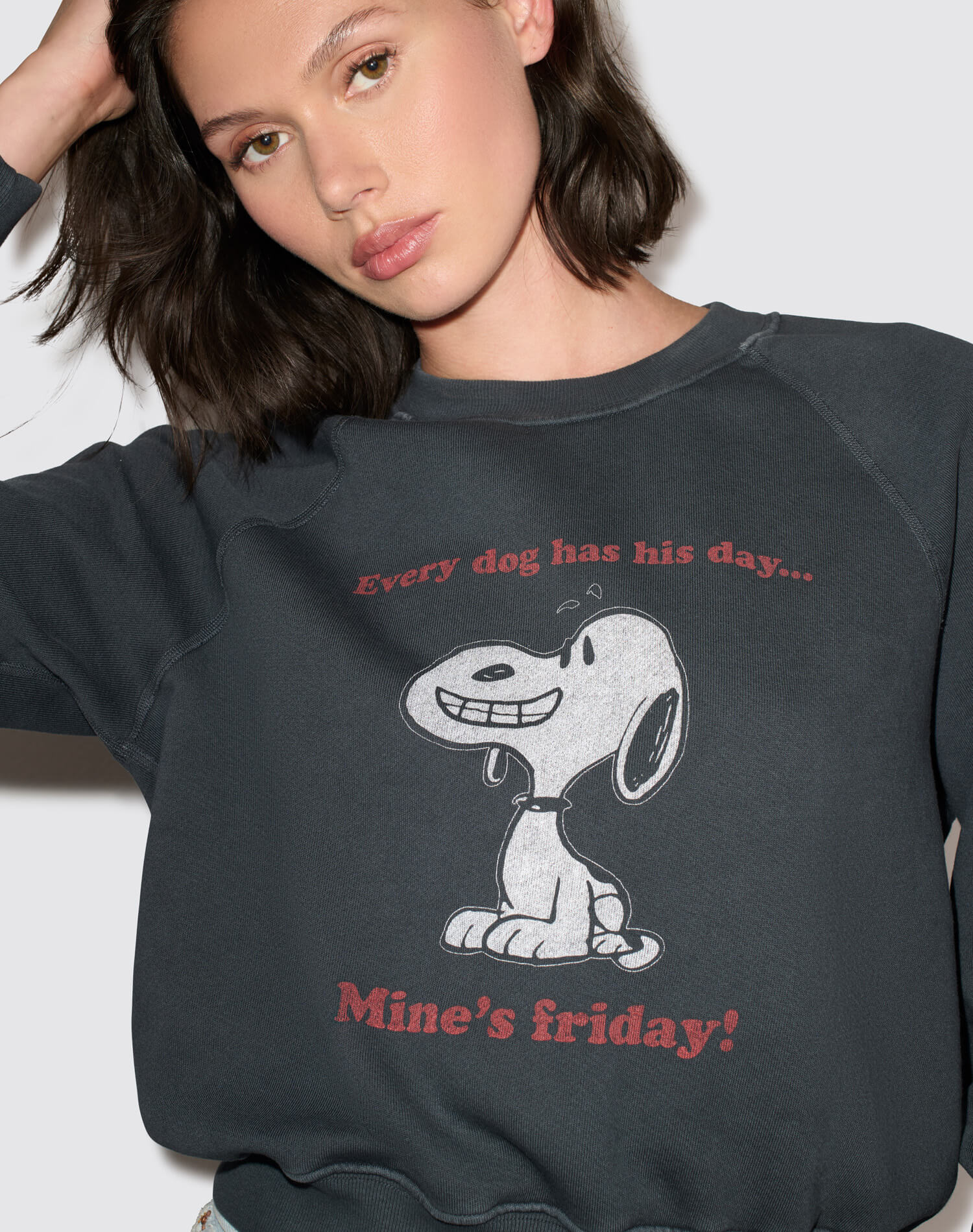 Classic Crewneck Snoop Fri - Washed Black