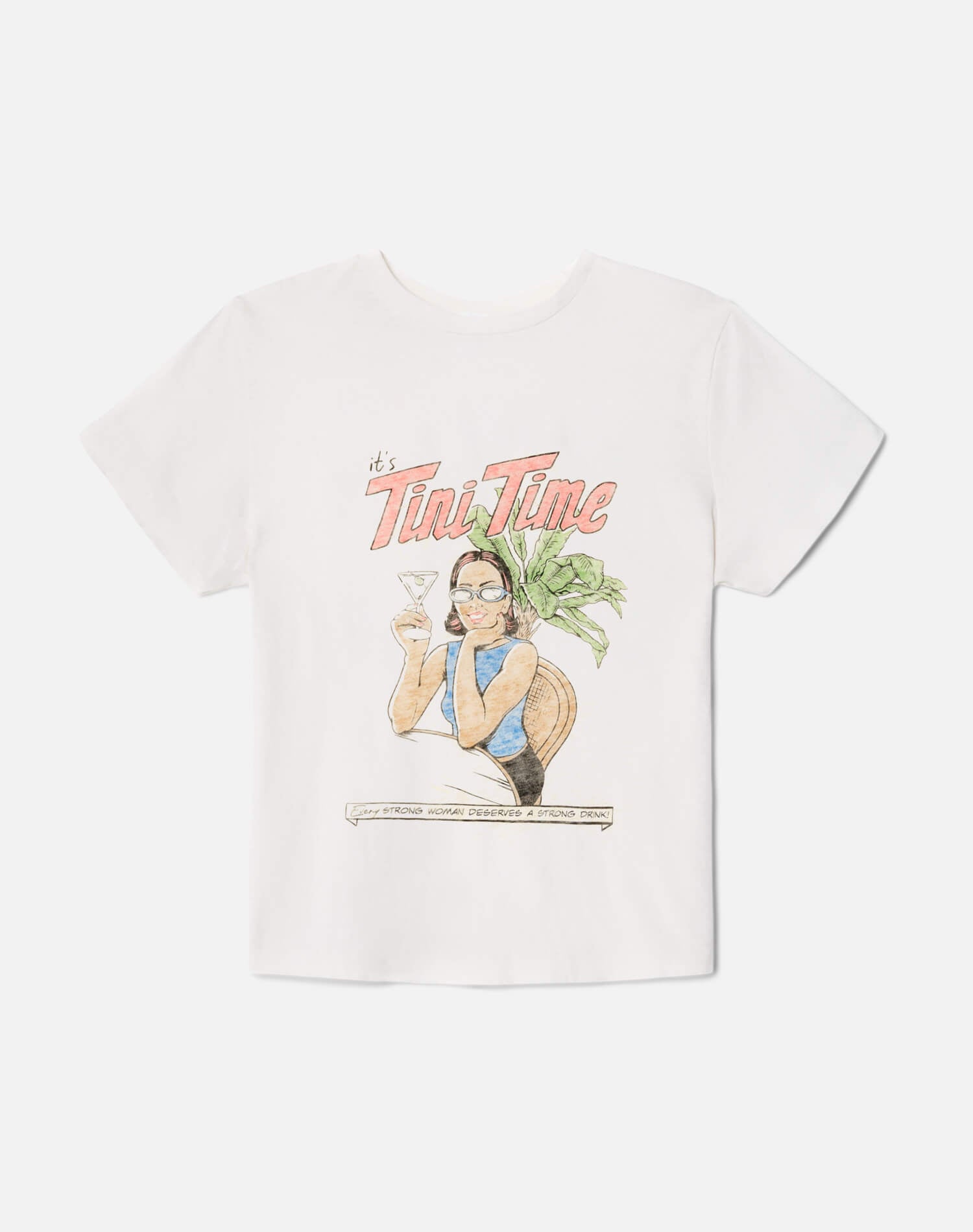 Classic "Tini Time" Tee Vintage White