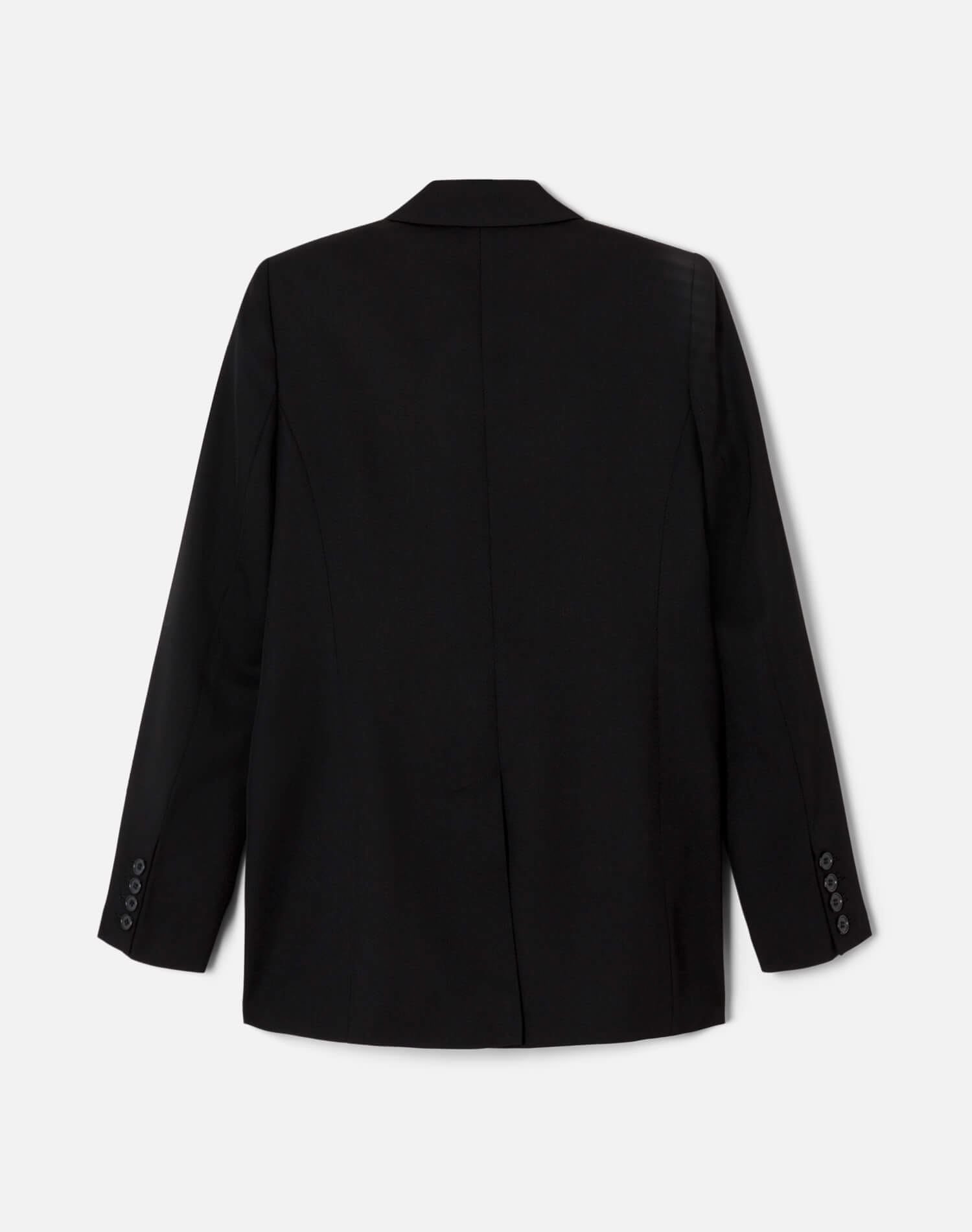 Double Breasted Long Blazer - Black