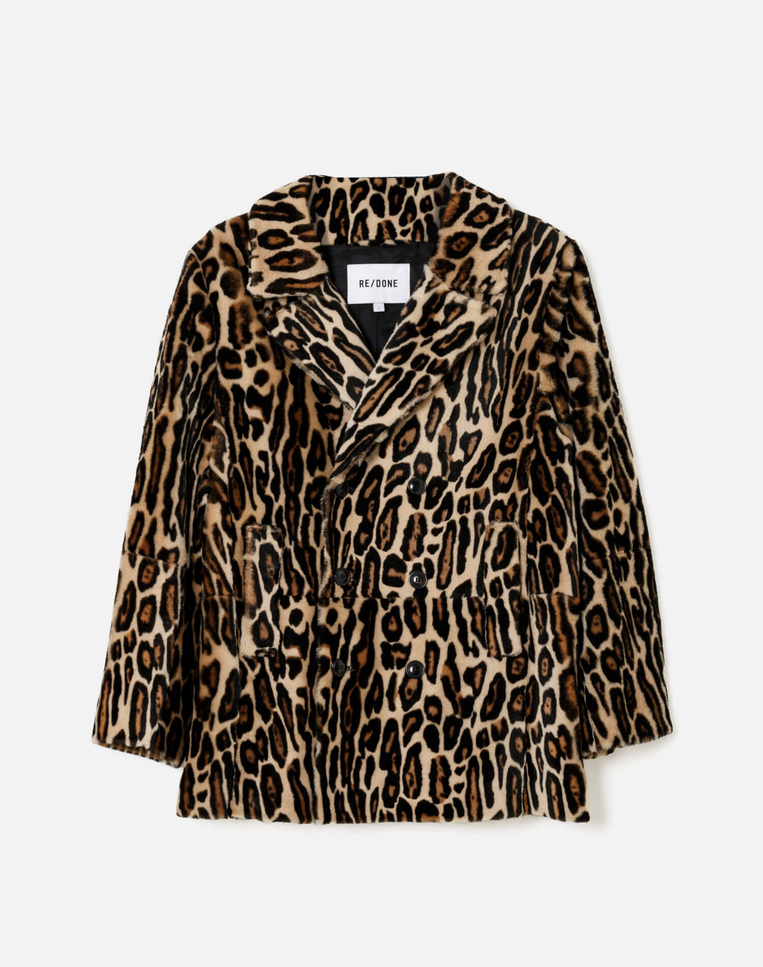 Leopard Shearling Peacoat - Leopard Print