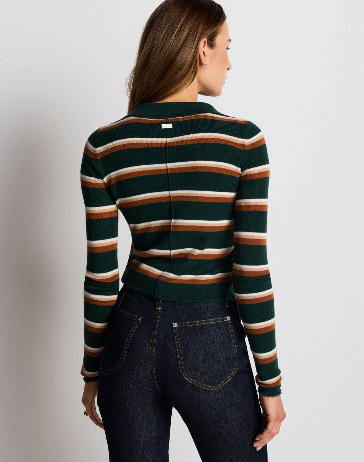 Erin Striped Pullover - Aspen/Cognac