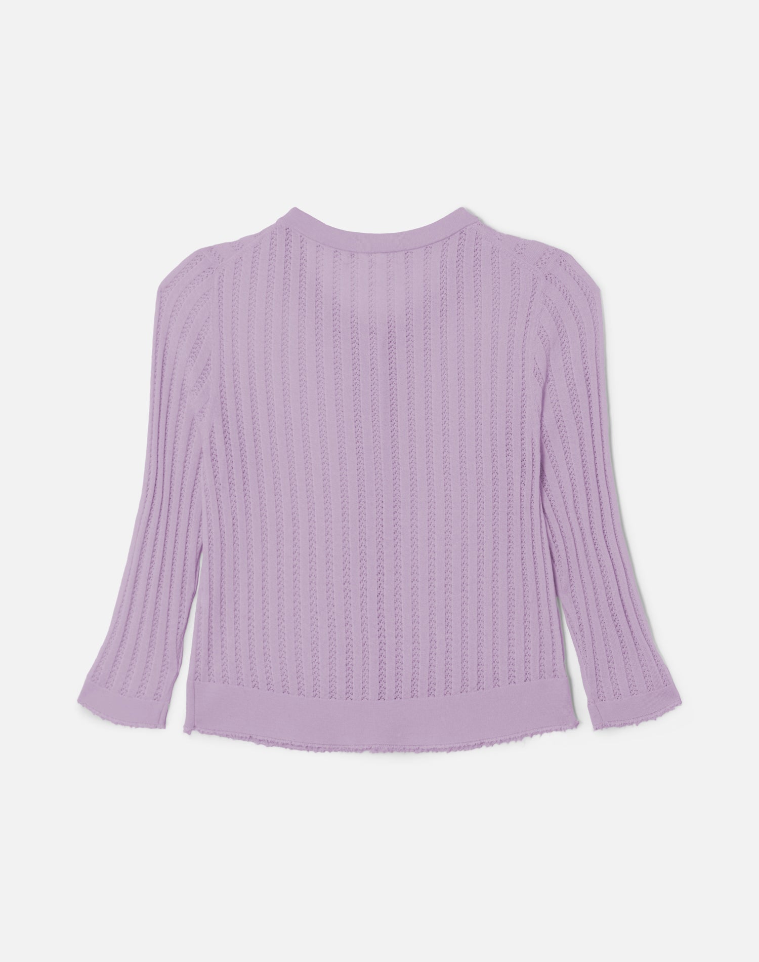 The Veil Pointelle Cardigan - Baby Violet