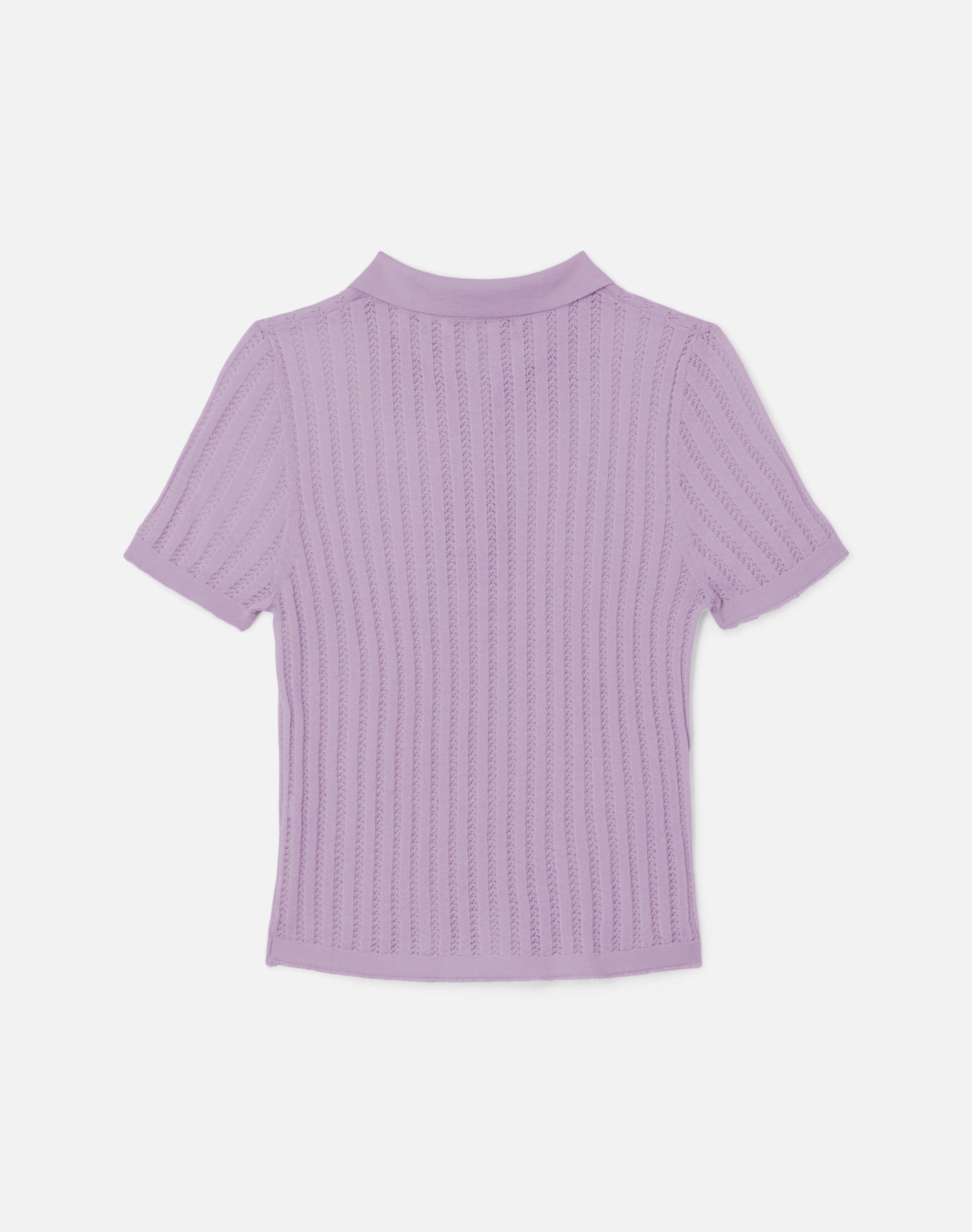 The Veil Pointelle Polo - Baby Violet