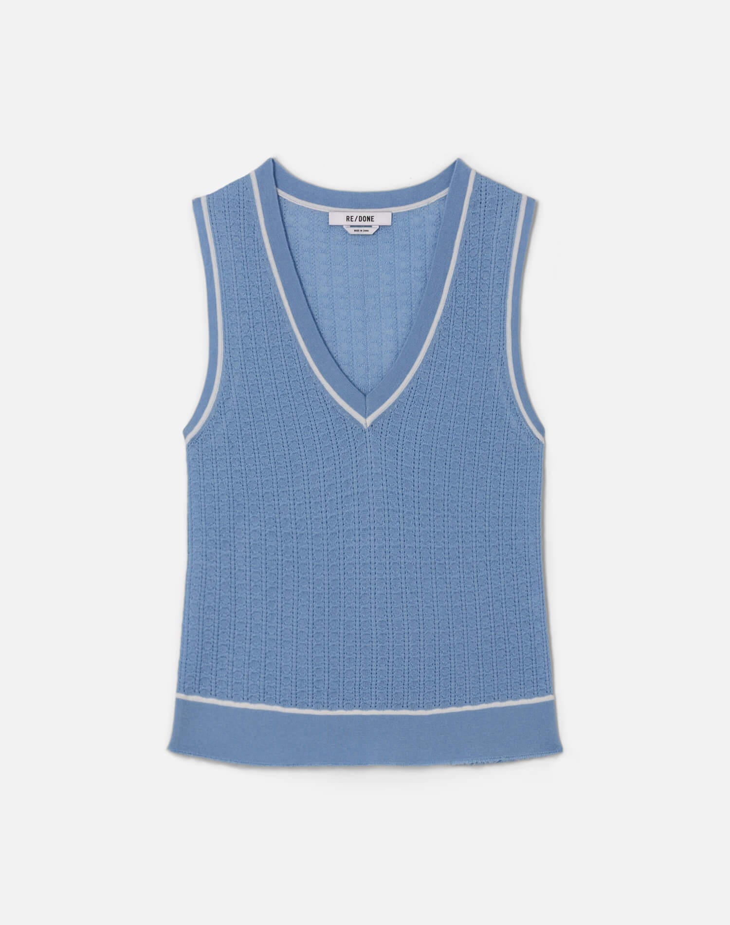 Avery Vest - Seaside/White