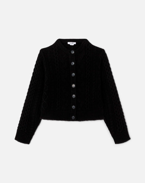 RE/DONE | Cable Cardigan in Black