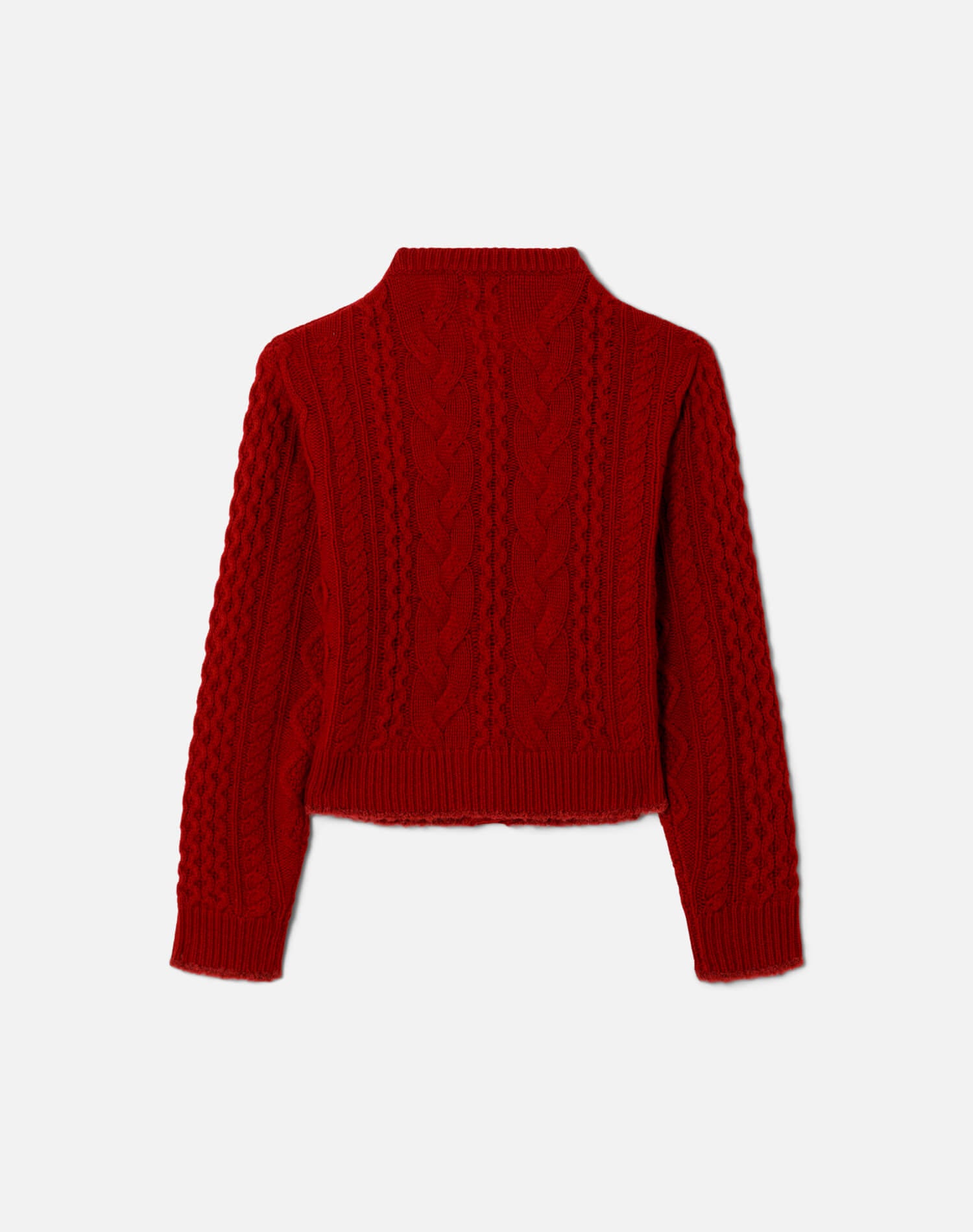 Cable Cardigan - Rosso