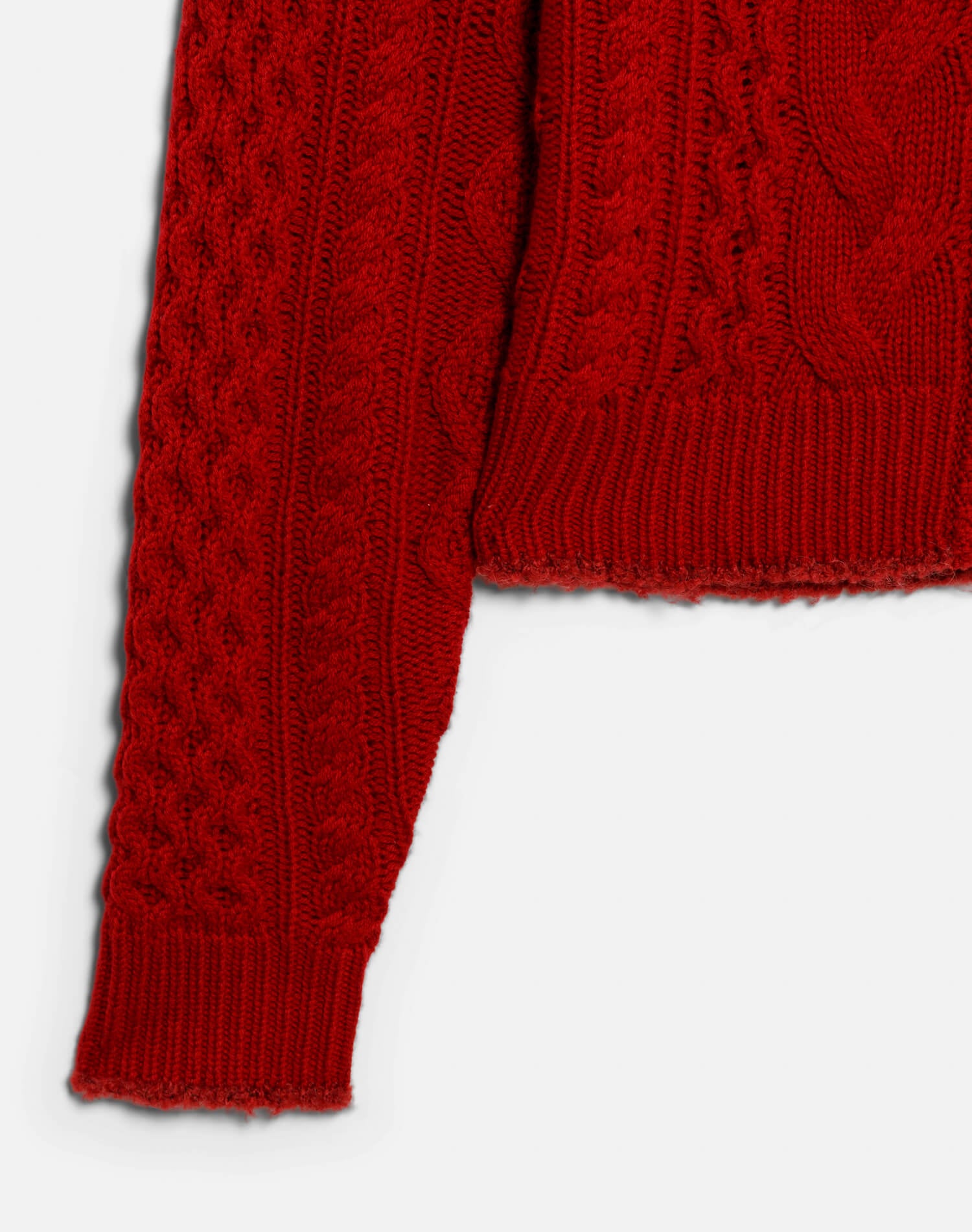 Cable Cardigan - Rosso