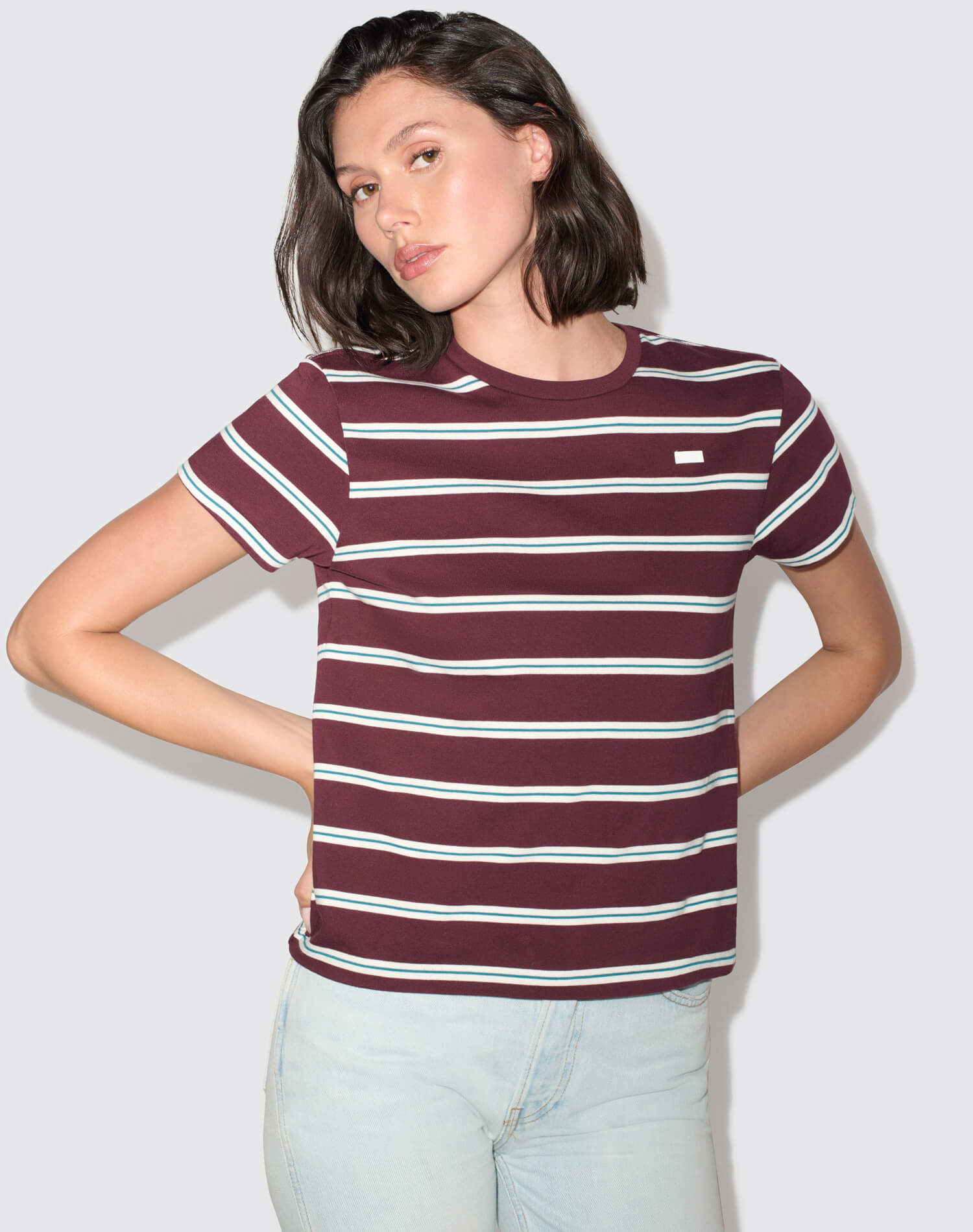 Classic Tee - Mulberry Stripe