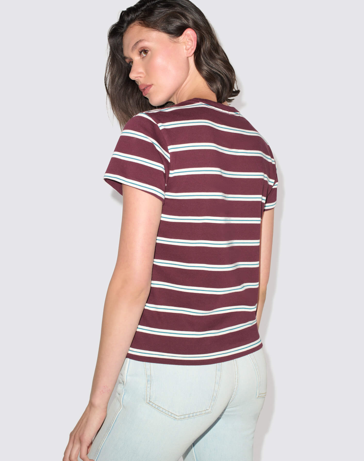 Classic Tee - Mulberry Stripe