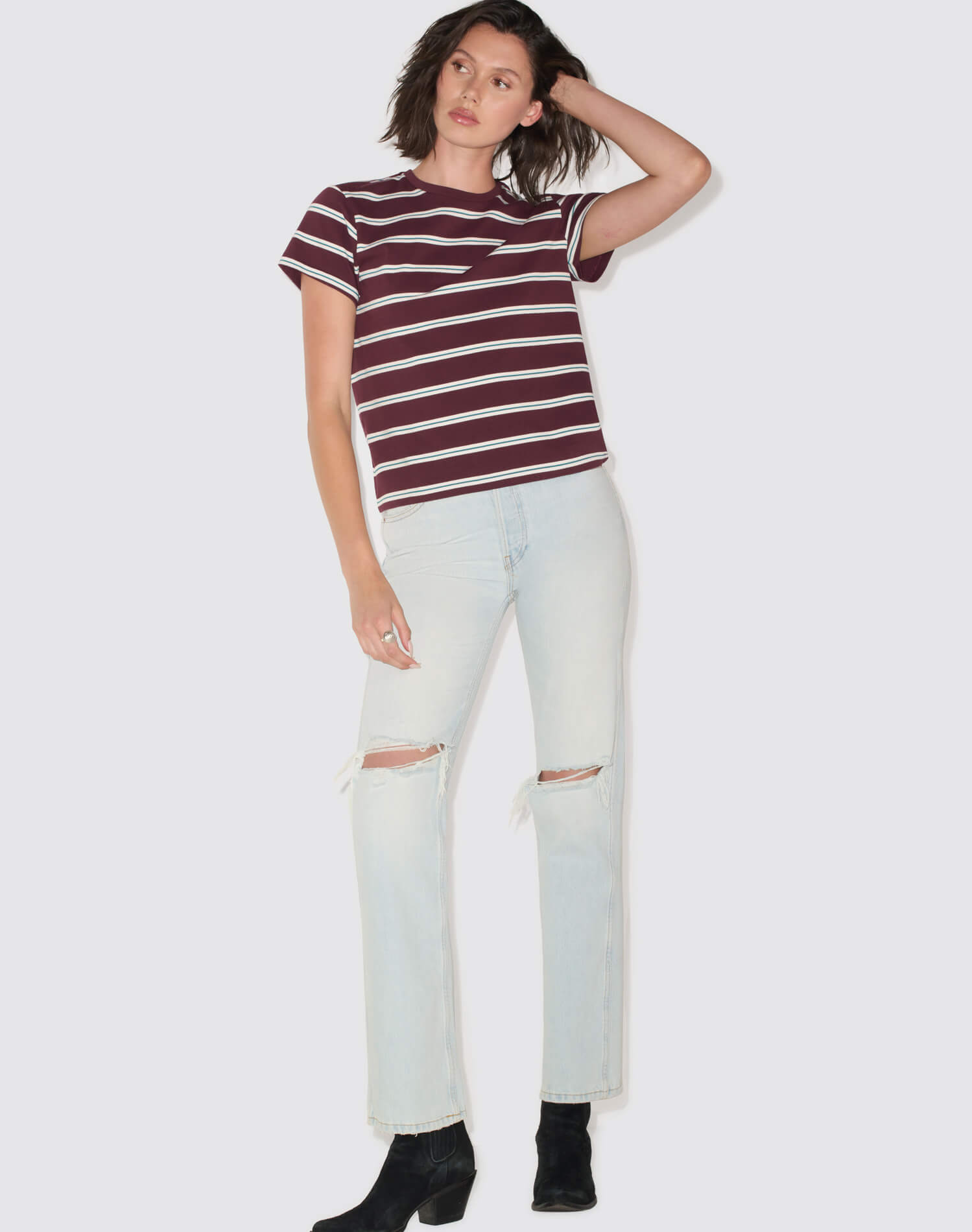 Classic Tee - Mulberry Stripe