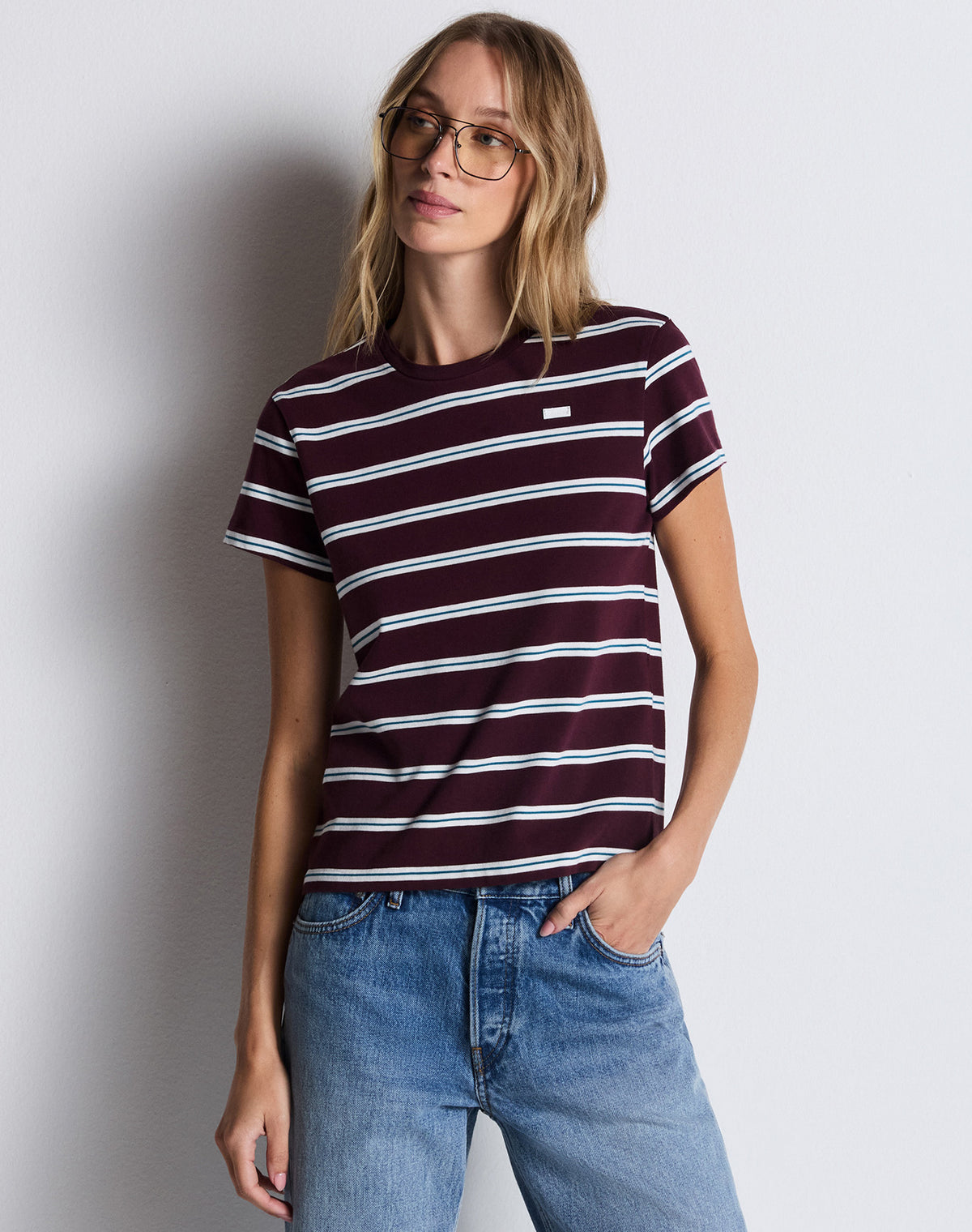 Classic Tee - Mulberry Stripe