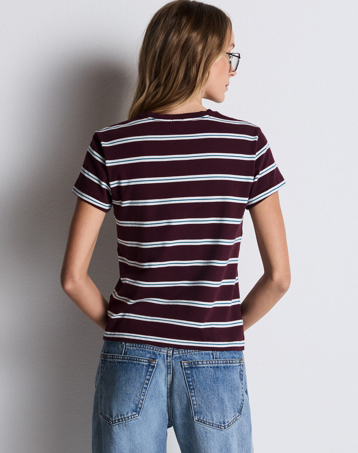 Classic Tee - Mulberry Stripe