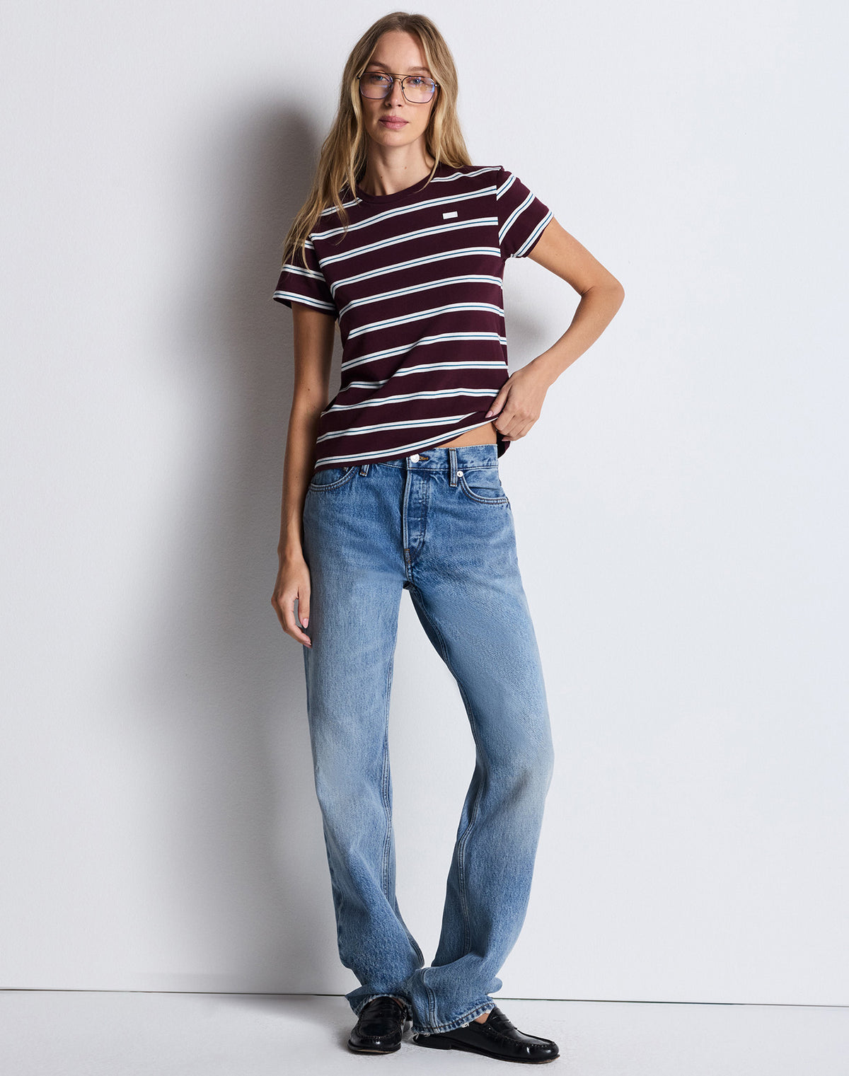 Classic Tee - Mulberry Stripe
