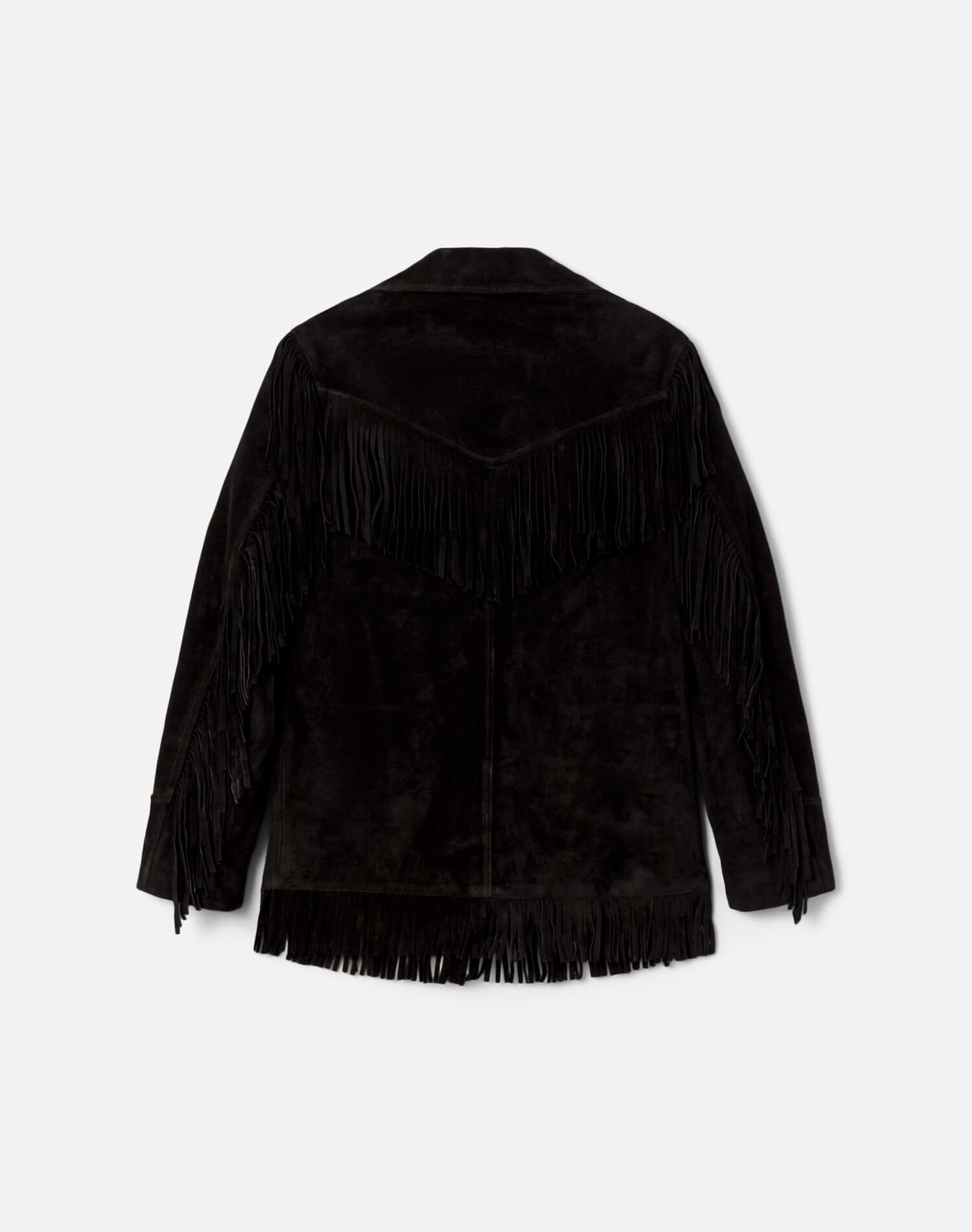 Suede Fringe Jacket - Black