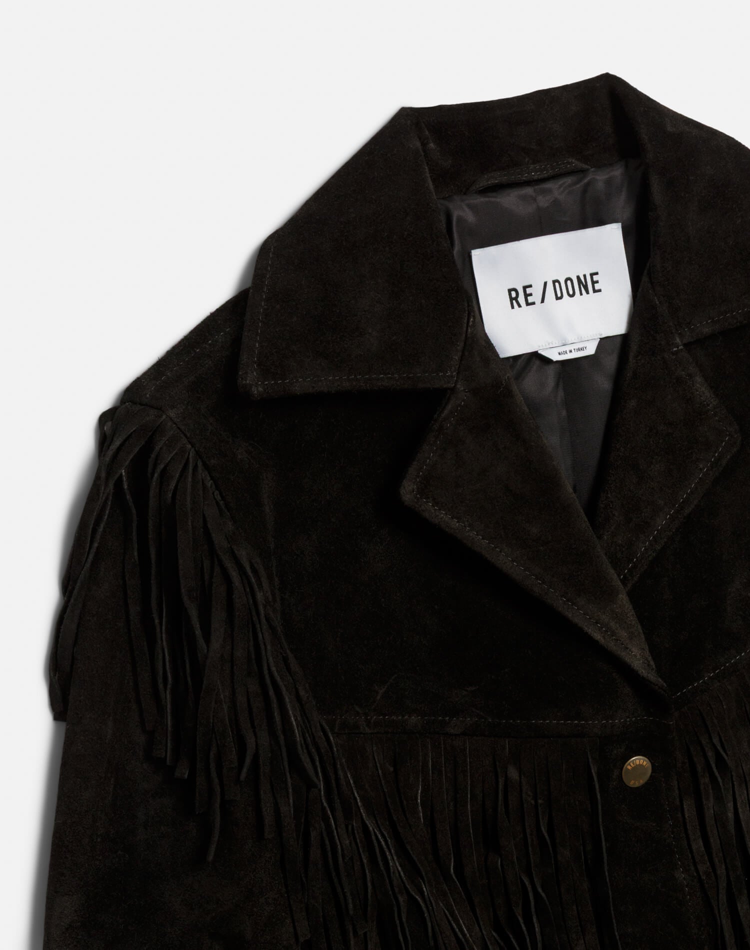 Suede Fringe Jacket - Black