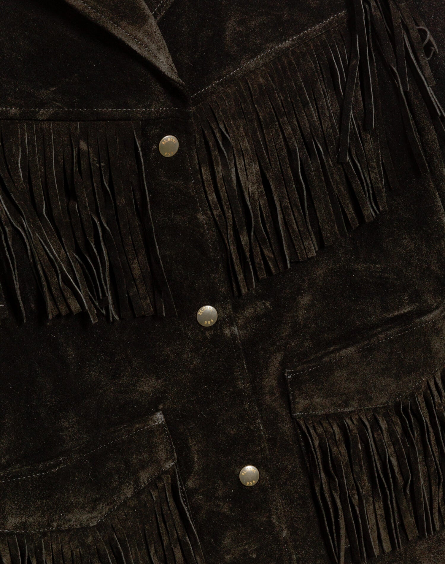 Suede Fringe Jacket Black - Main Image