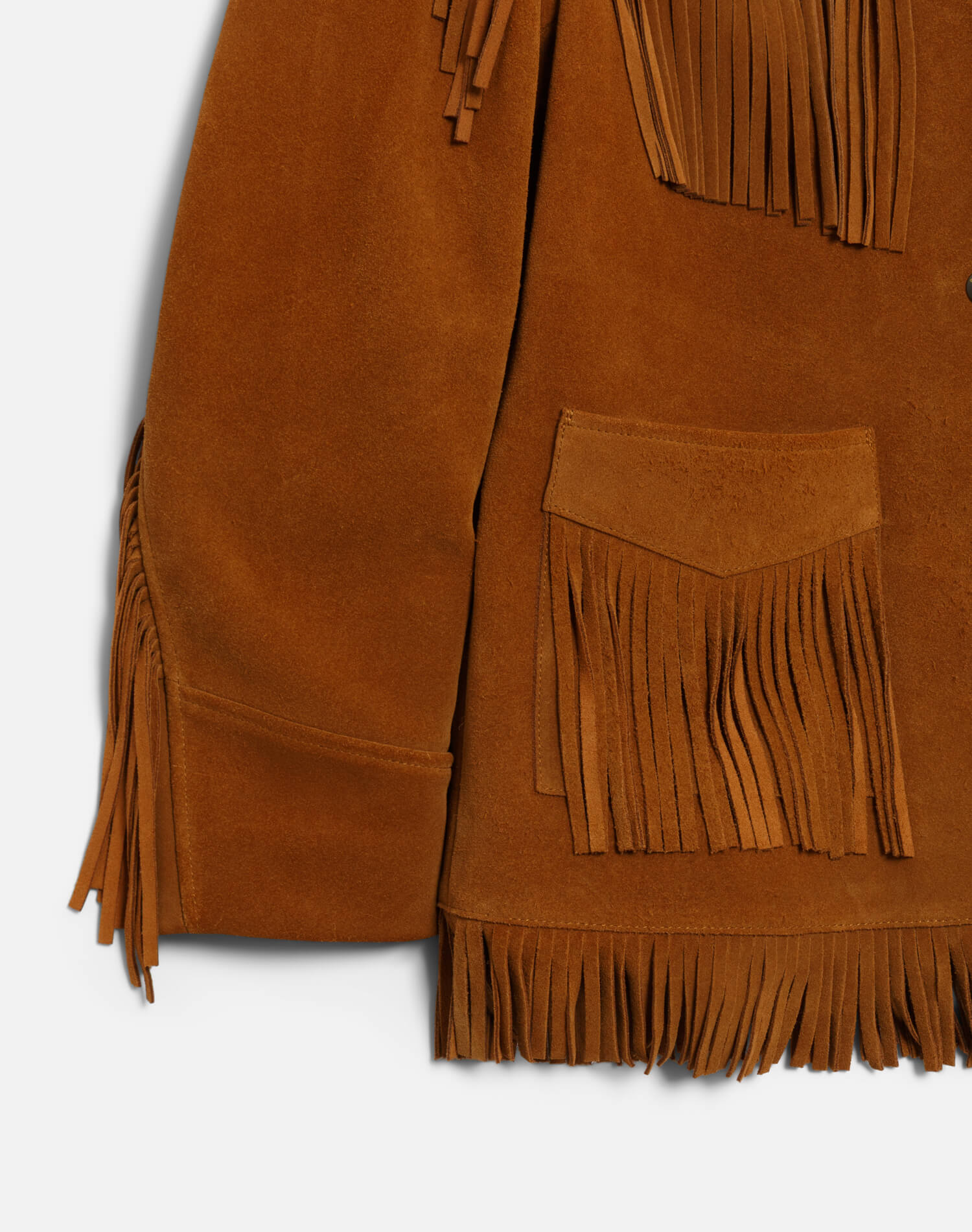 Suede Fringe Jacket - Tan