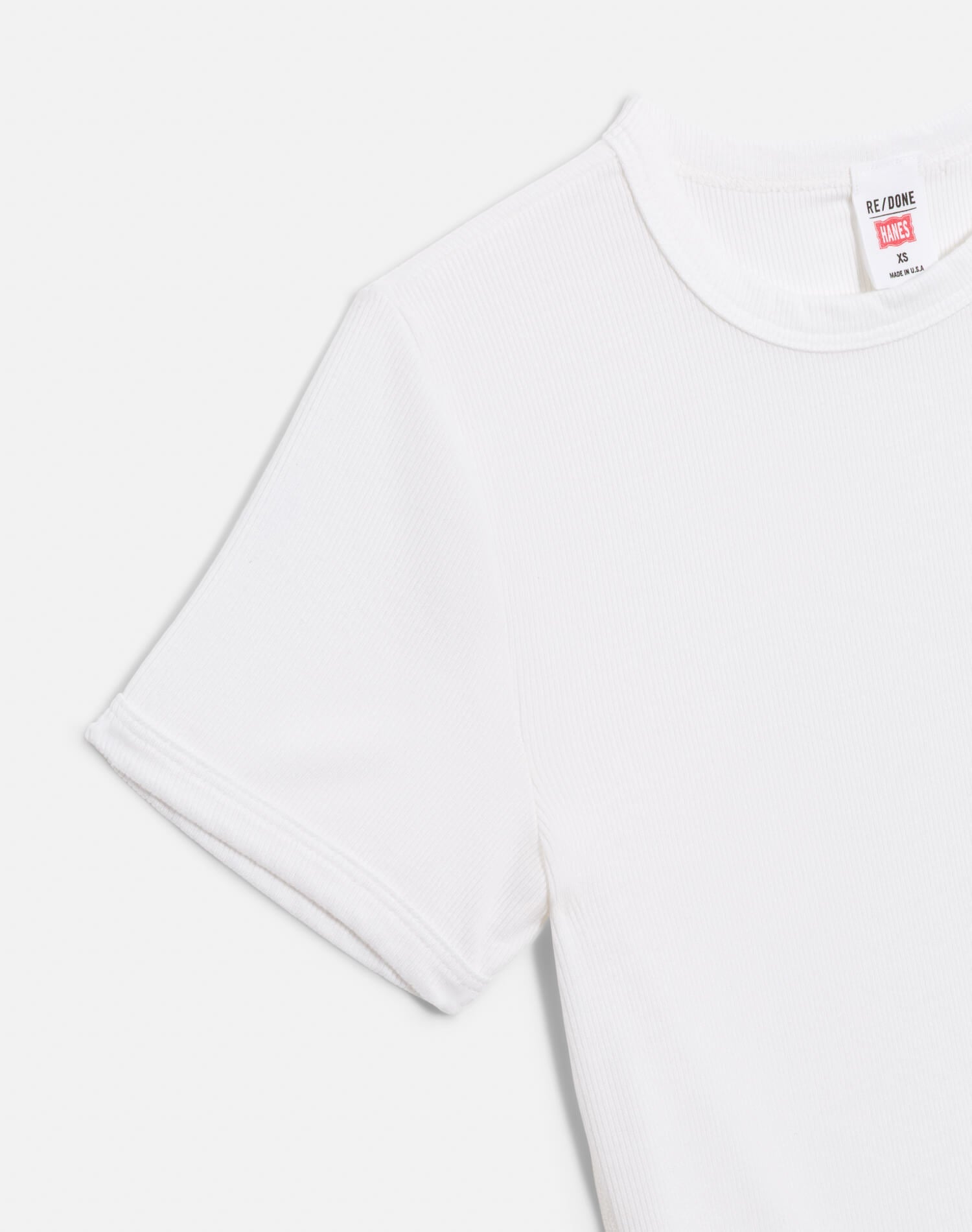 Hanes 90s Ribbed Cap Sleeve Tee - Off White