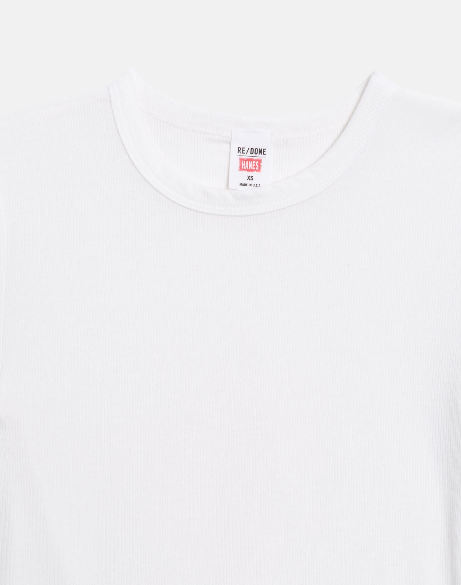 Hanes 90s Ribbed Cap Sleeve Tee - Off White