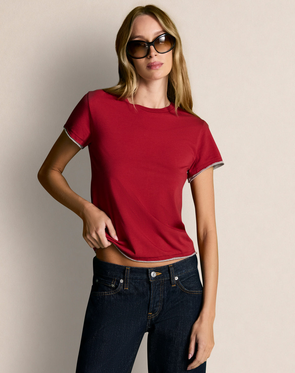 Louisa Tee - Lipstain With Grey