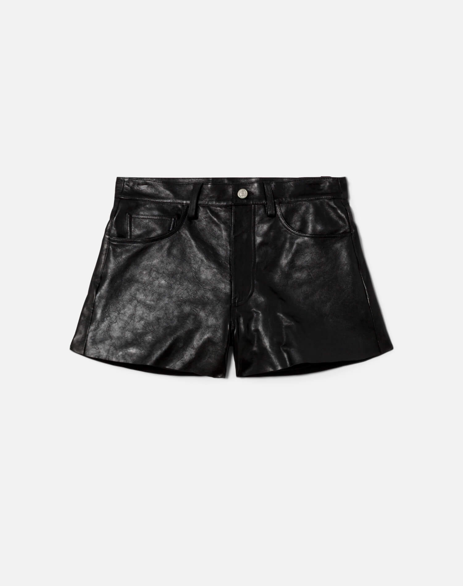 Leather A Frame Short - Black