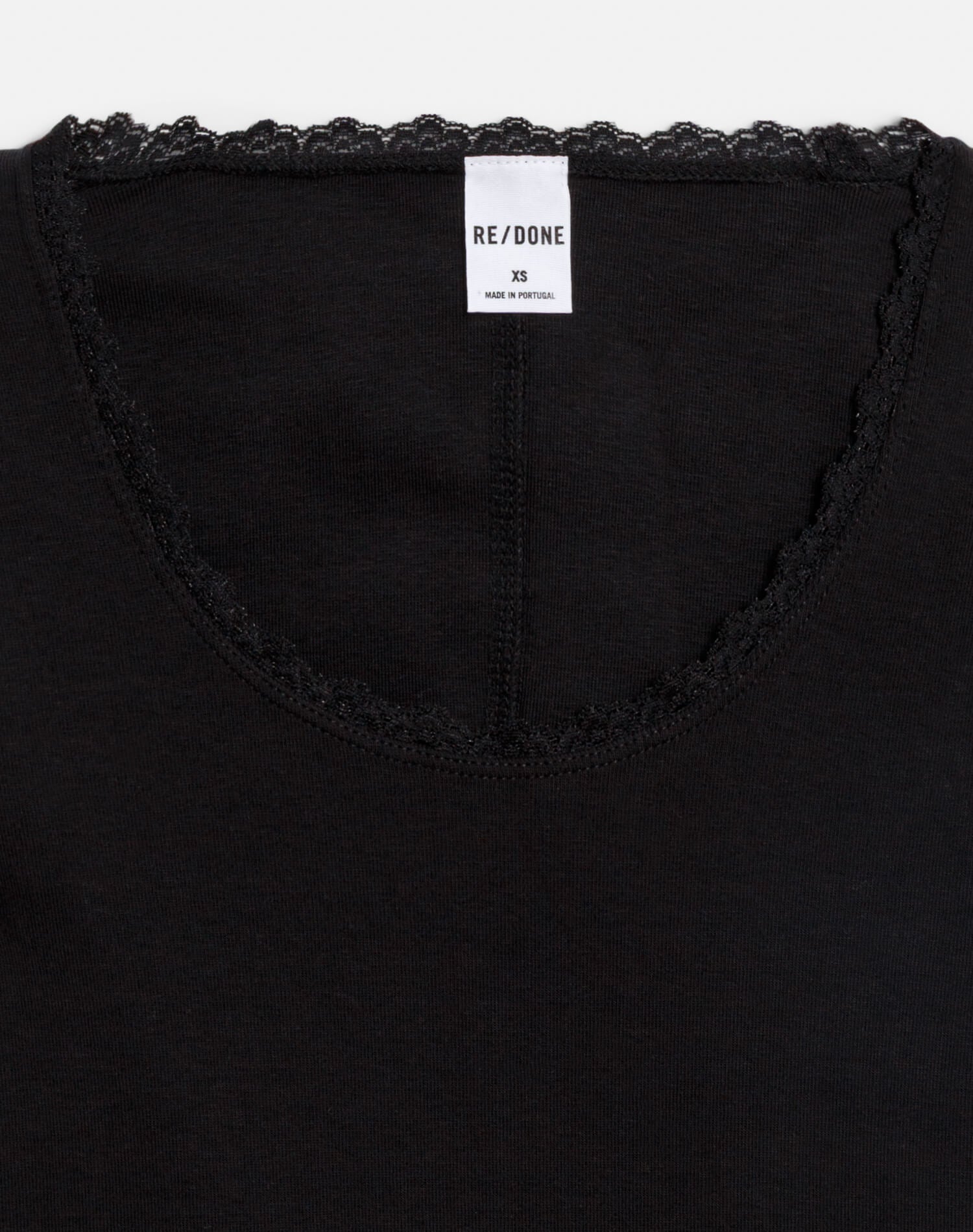Lace Scoop Neck Long Sleeve - Black