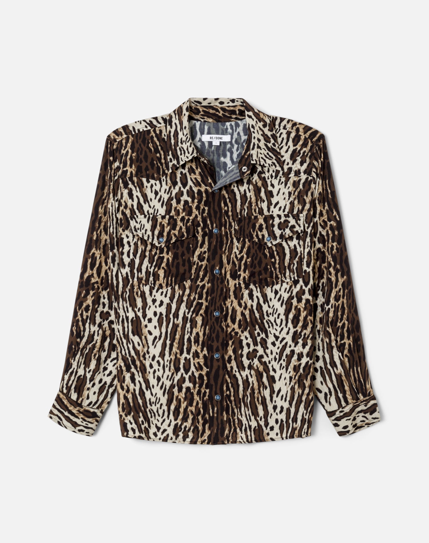 Snap Front Western Shirt - Leopard Print