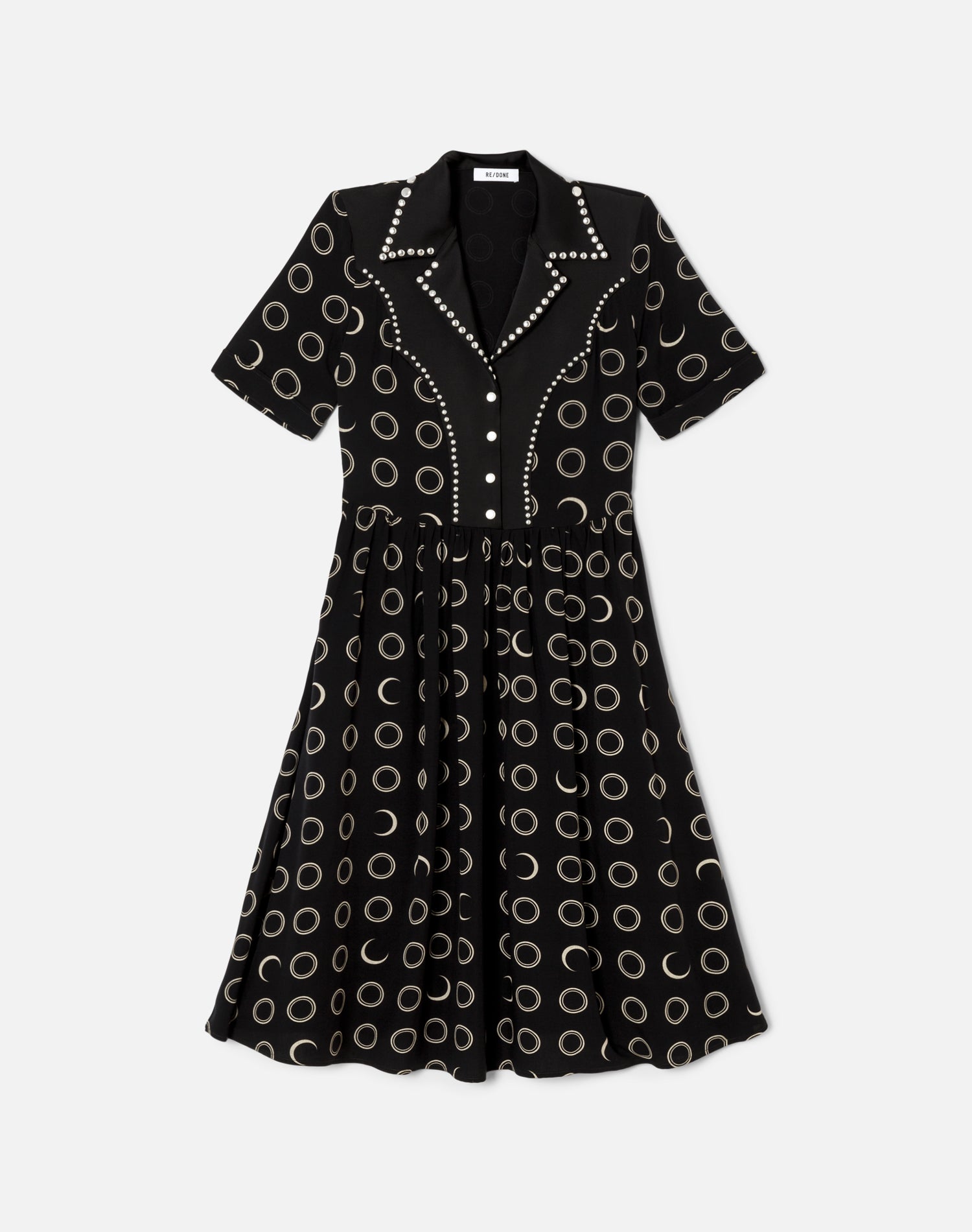 Western Yoke Dress - Black/Cream