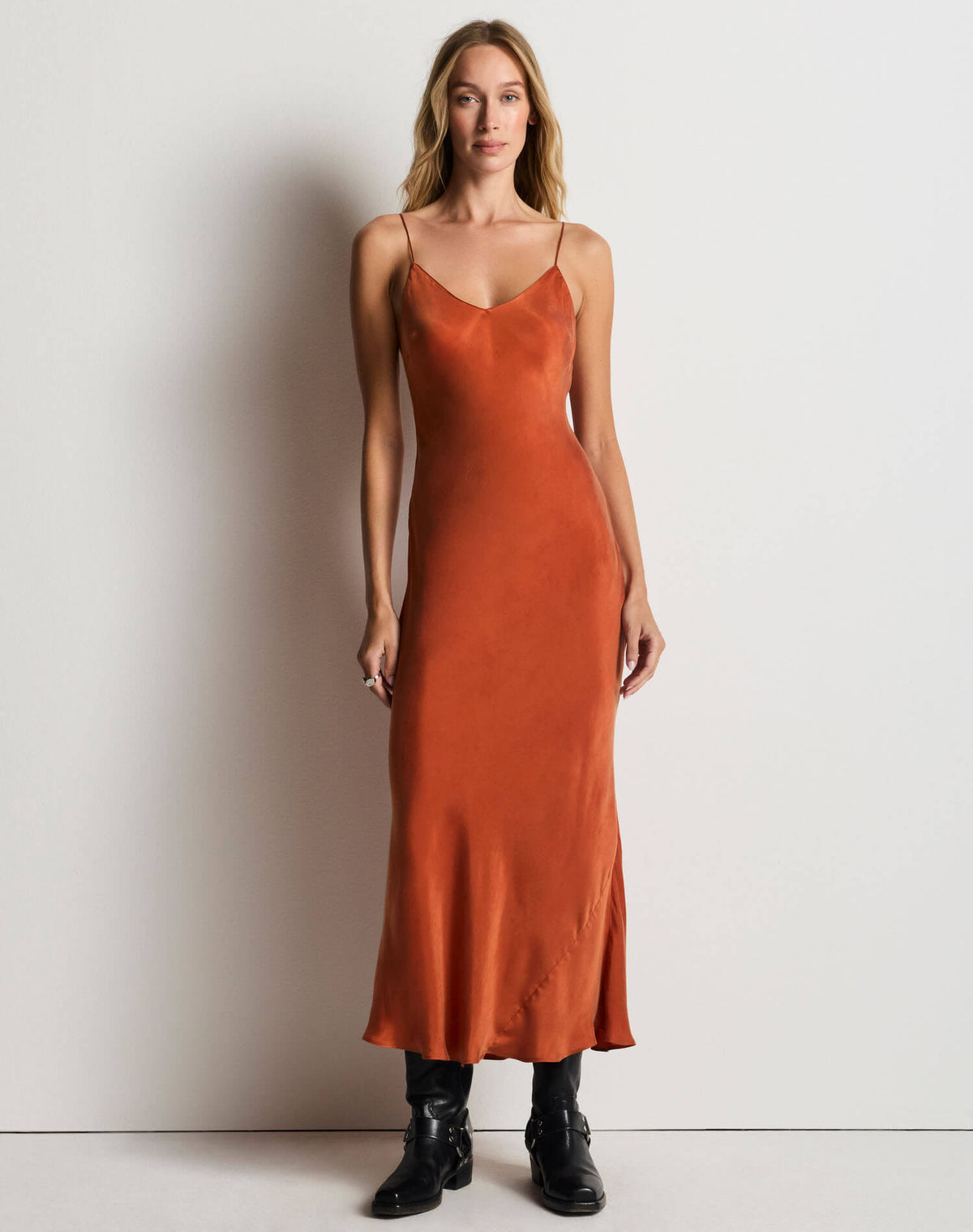 Claire Slip Dress - Cognac
