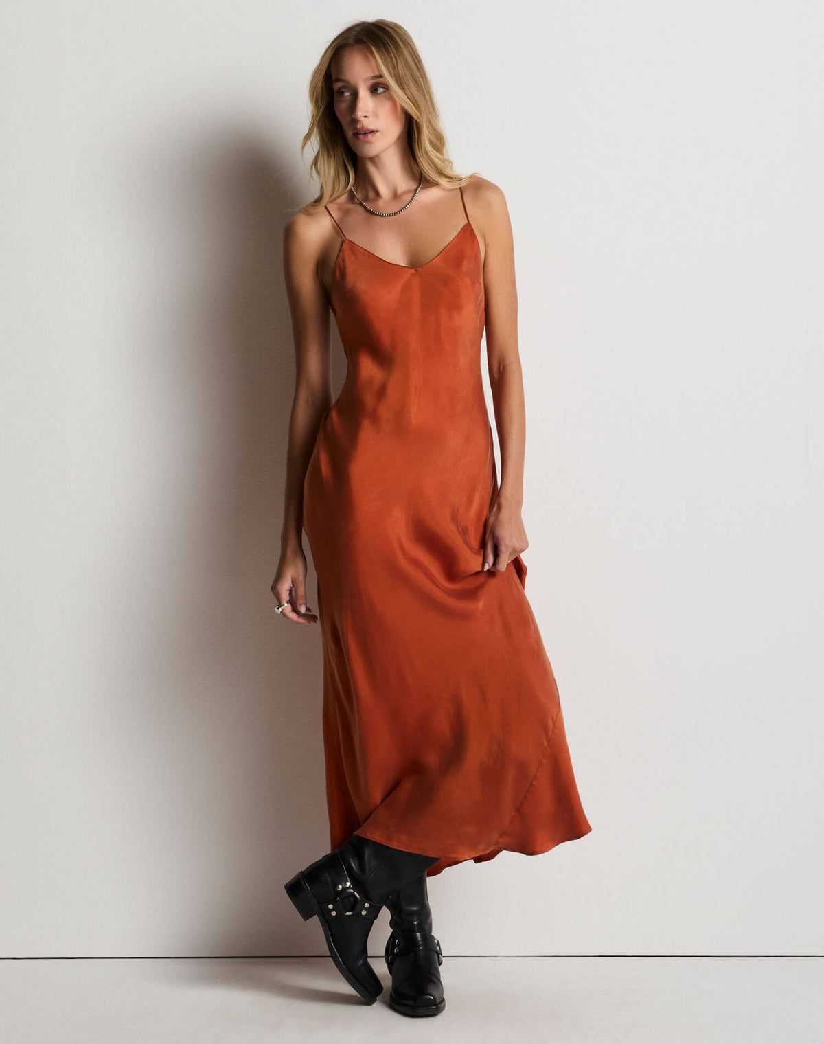 Claire Slip Dress - Cognac