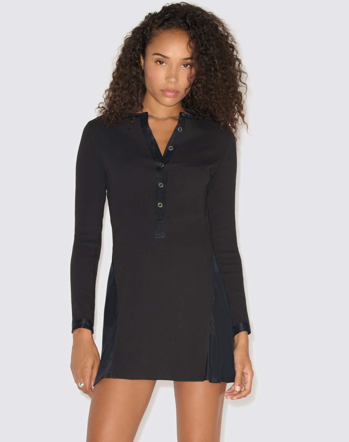 Ruby Henley Dress - Washed Black