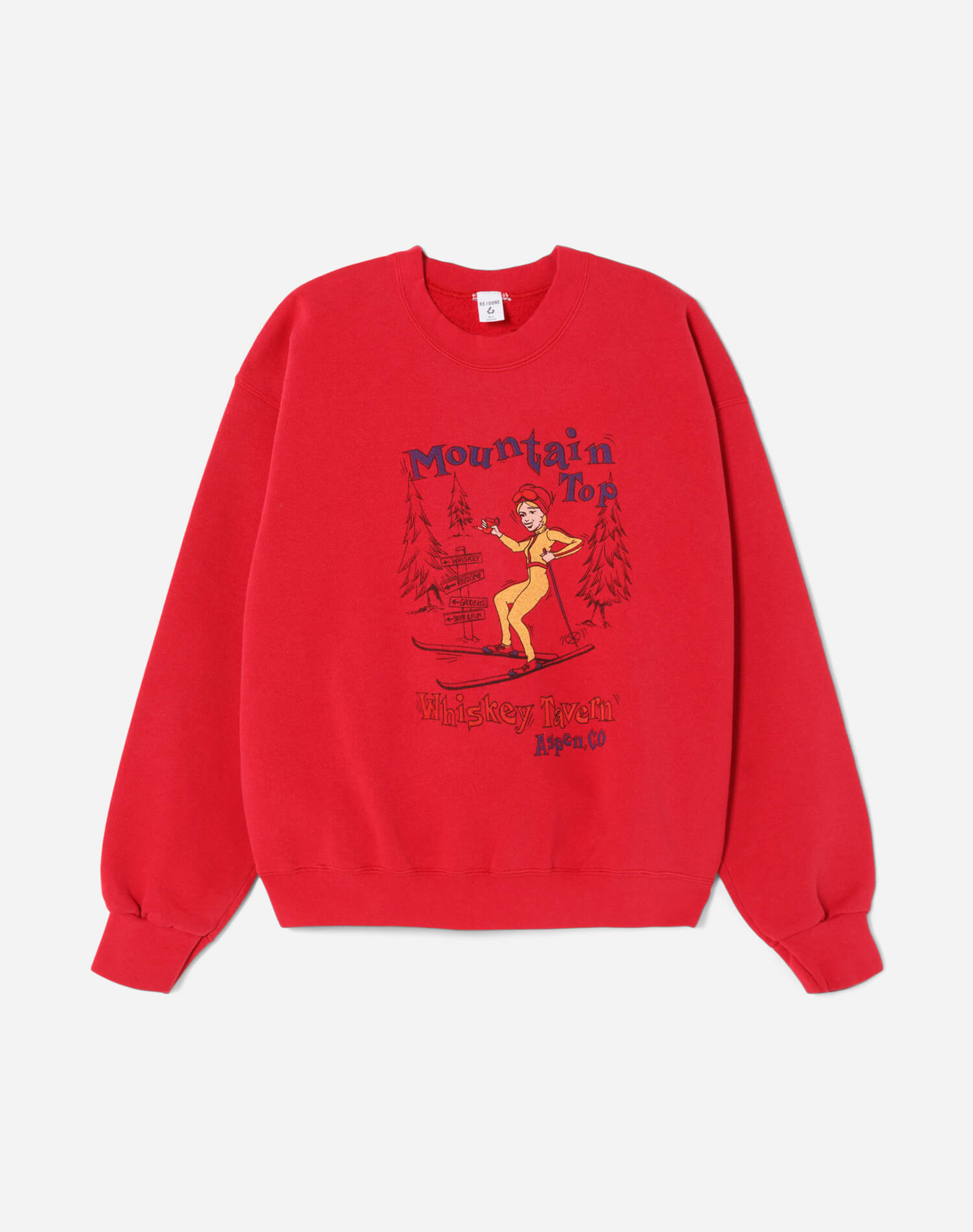 Upcycled "Aspen" Sweatshirt - Red